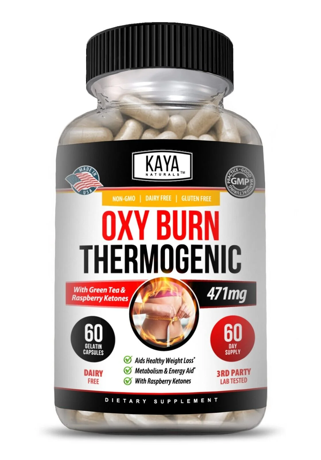 Premium OXY Burn Thermogenic 471mg, Appetite Control, Weight Loss, Fat Burner 60 capsule