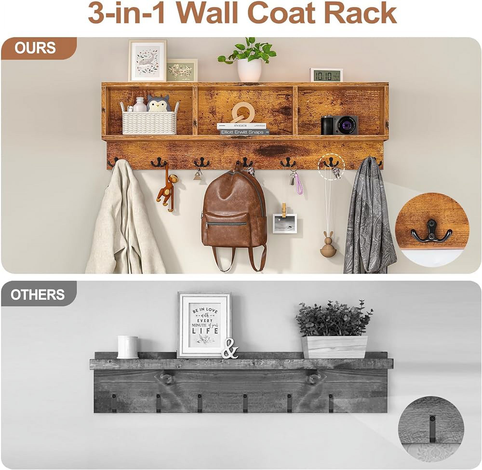 CHNBVC 39" Coat Rack Shoe Bench Set with Flip Top Box and 2 Drawers  Entryway Bench with Shoe  7 in 1 Entryway Bench with Coat Rack   Bench with 7 Coat Hooks& 2 Umbrella-Wood