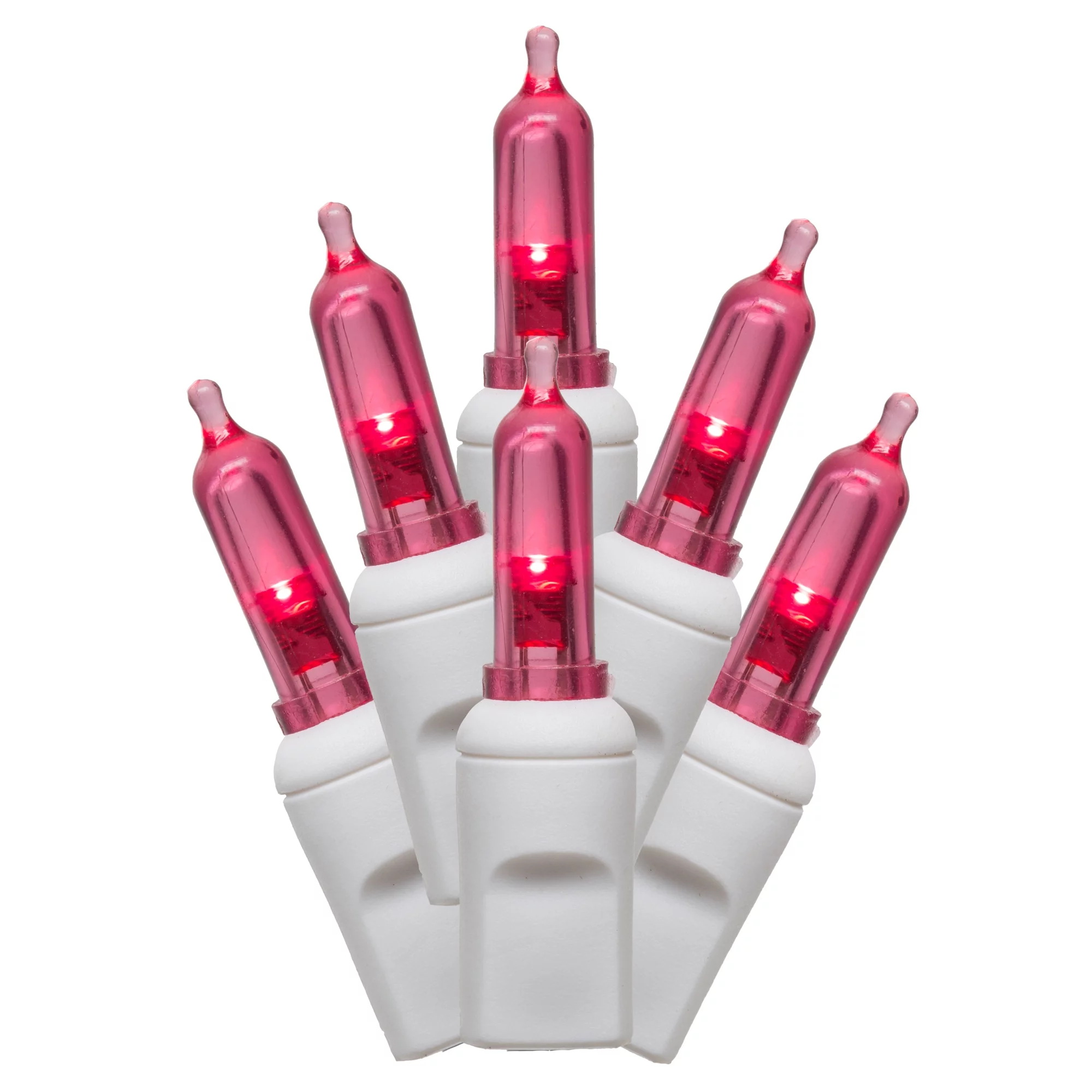 Vickerman 50 Magenta Italian LED on White Wire, 25' Christmas Single Mold Light Strand