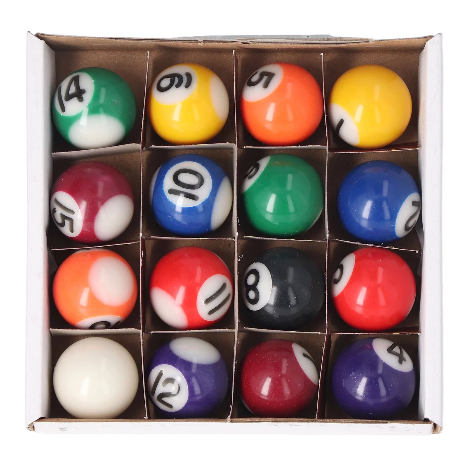 Goldmeet 25mm Mini Billiard Ball Complete 16 Balls Set American Style Resin Pool Table Balls Accessories