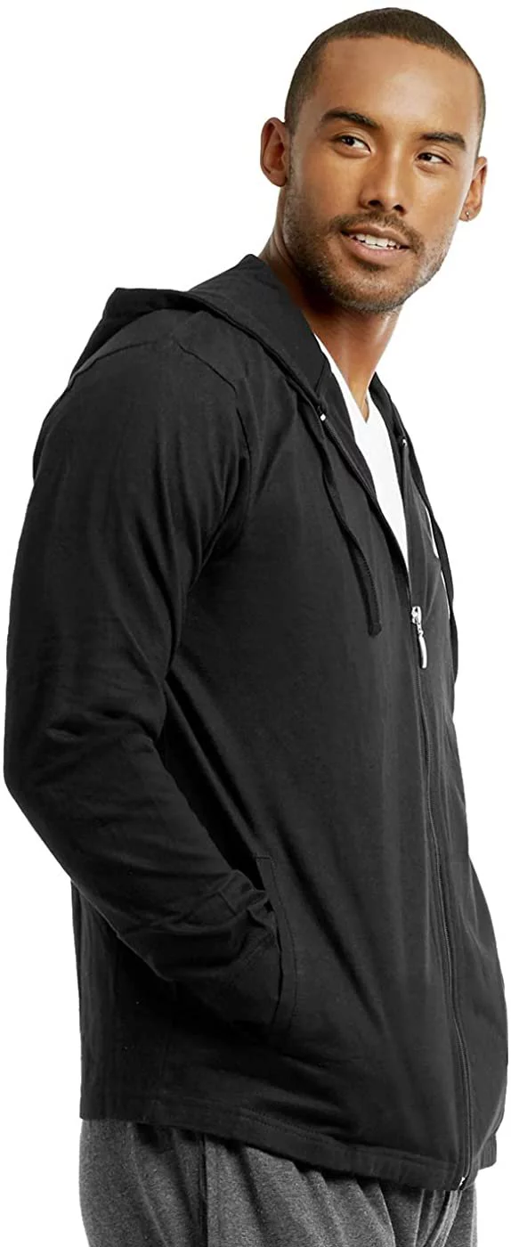 ET TU Hoodie Jacket - Men's Cotton Lightweight Zip Up Hoodie Jacket 2XL, Black