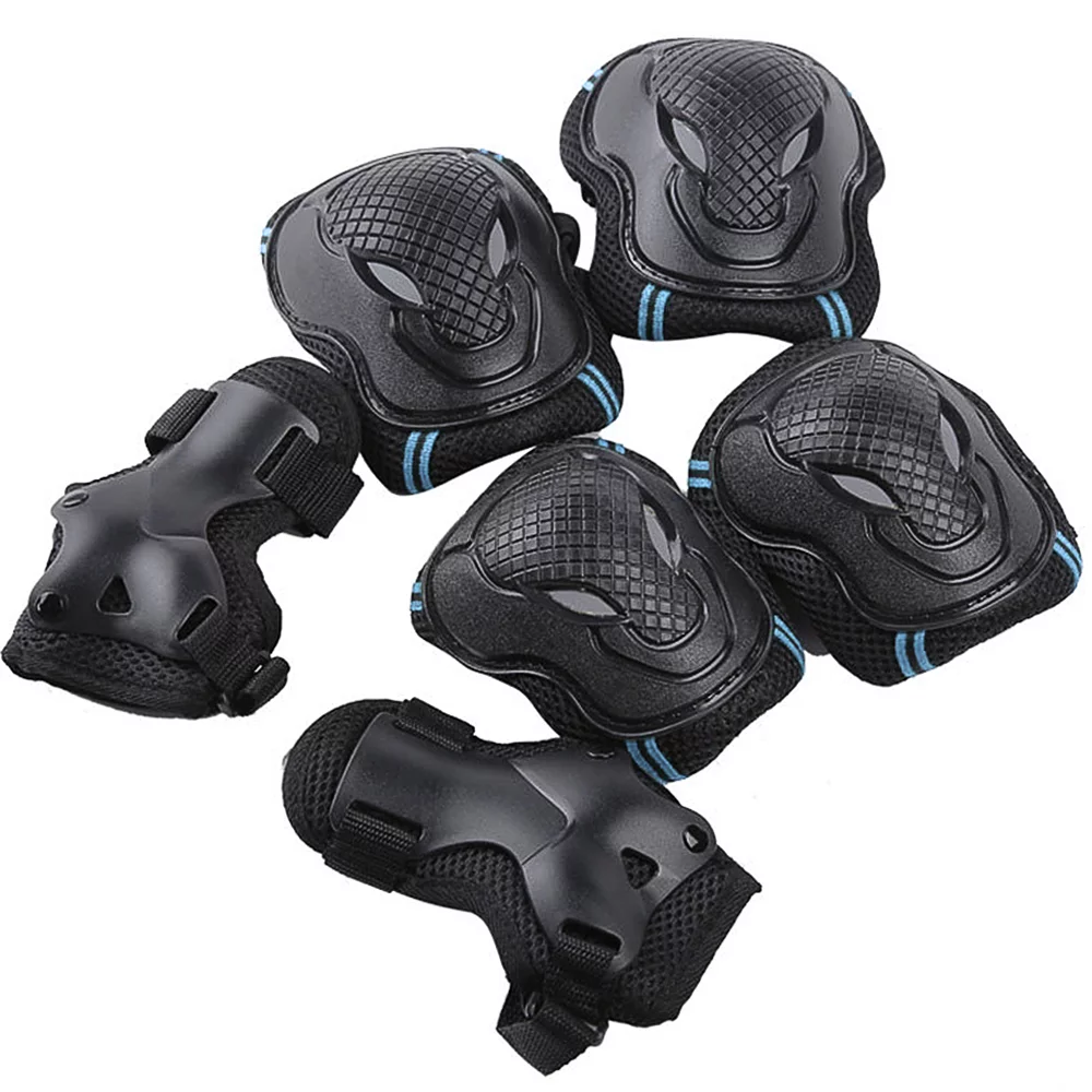 6588 Knee Pads Set 6 Protector Kit Knee Pads Elbow Pads Wrist Guards Protective Equipment Set Safety Protection Pads for Skateboard Cycling Riding