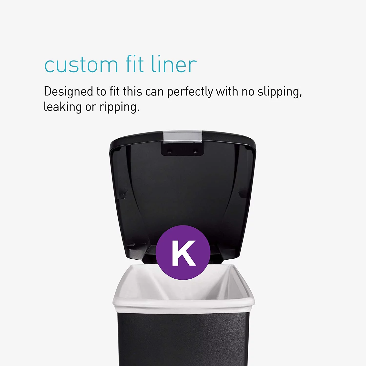 40 Liter / 10.6 Gallon Slim Kitchen Step Trash Can With Secure Slide Lock, Black Plastic