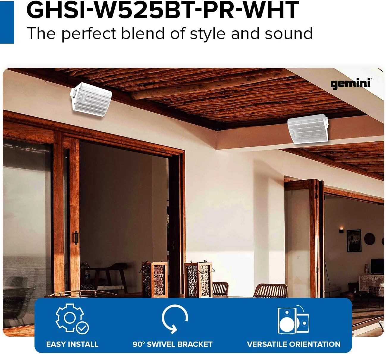 Gemini Sound GHSI-W525BT-PR-WHT 5.25