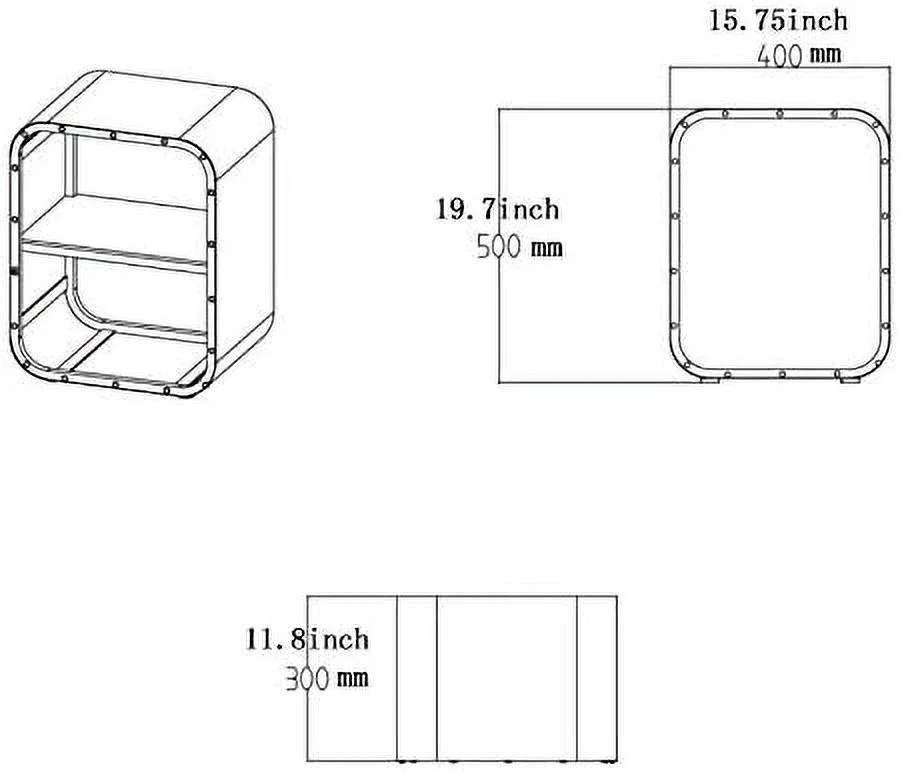 MQLIFEBOOM 2- Bookshelves and -Hutch Bookcase-Narrow Open  -Vintage Industrial Book Cabinet-Black Brush Silver Metal Fully Welded