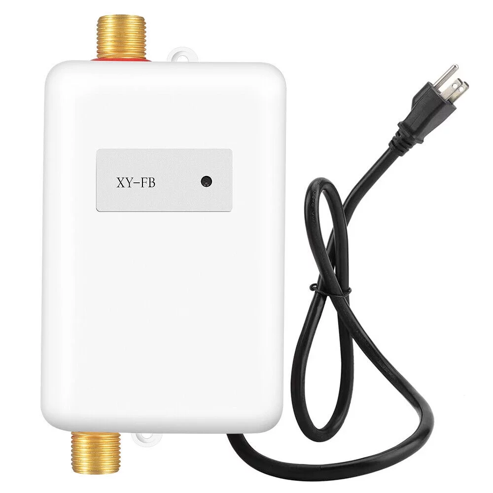 KingFurt - Kitchen Instantaneous Water Heater - High Quality ABS Material - 3000W Power - White - Leakage Protection - Adjustable Temperature