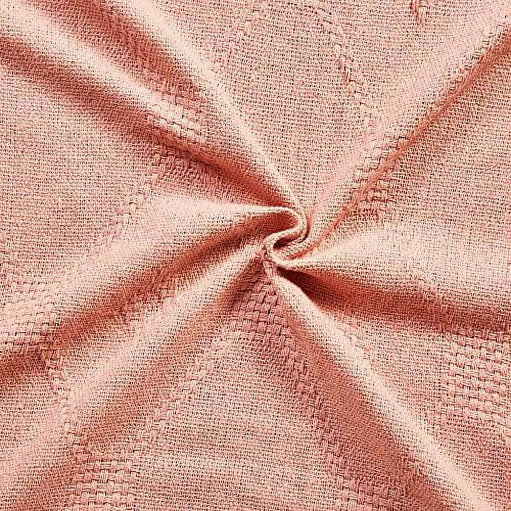 2 Pack 100% Cotton 50x60 Throw Coral Crème