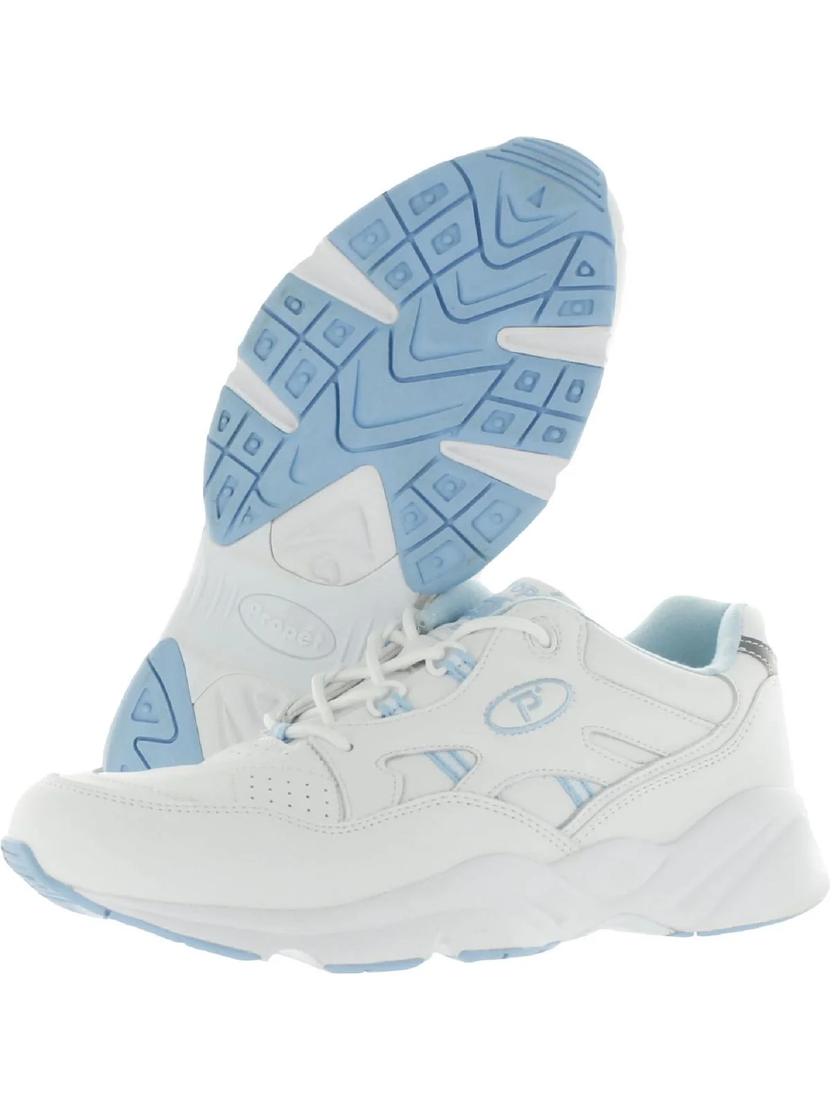 Propet Womens Stability Walker Leather Slip Resistant Walking Shoes