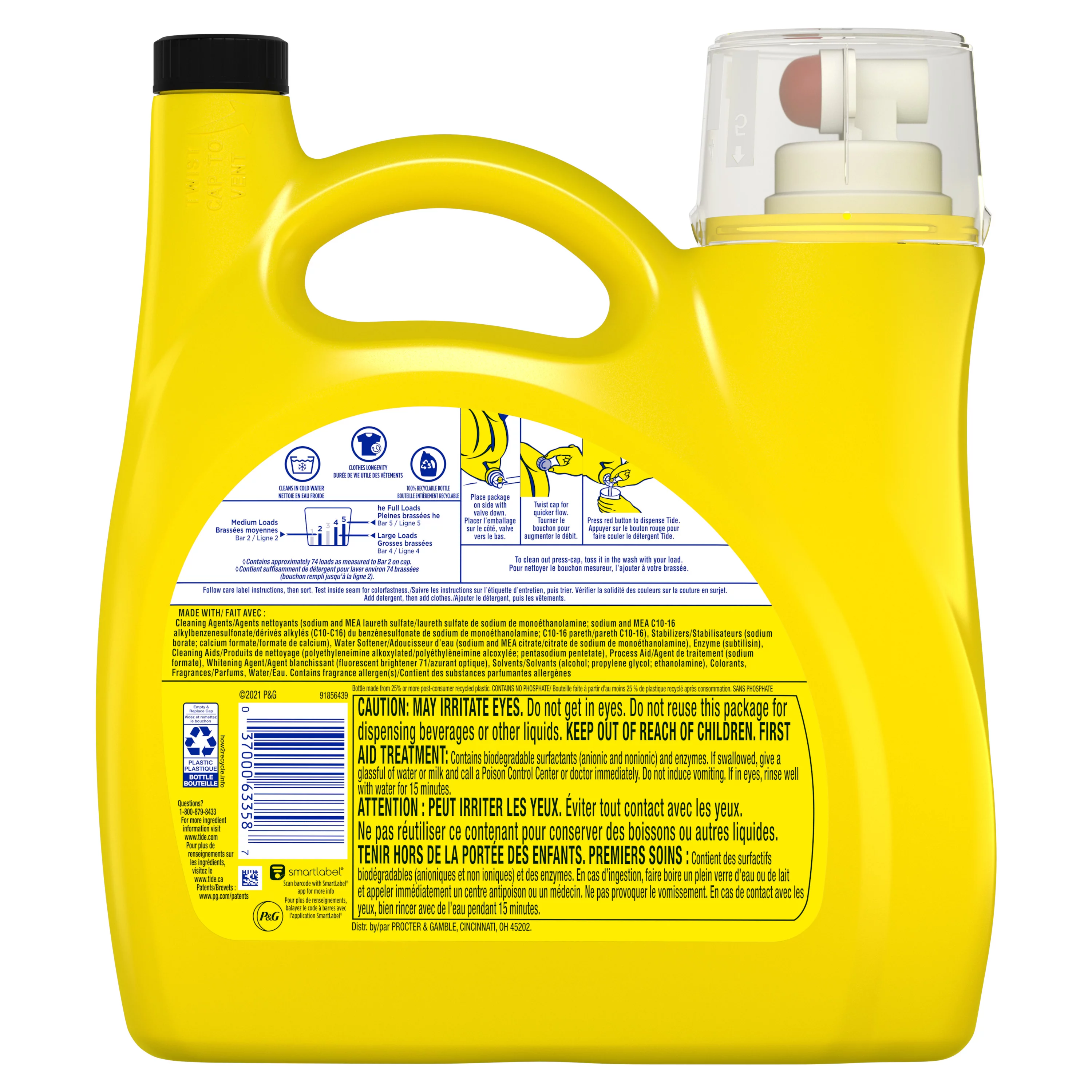 Tide Simply+ Bleach Alternative Liquid Laundry Detergent, Line Dry Fresh Scent, 74 Loads, 115 fl oz