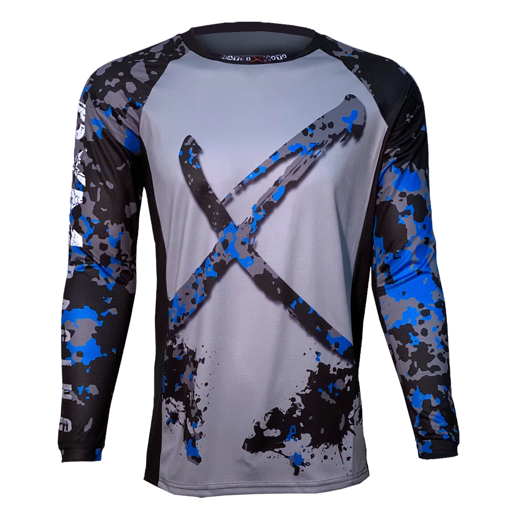 Men's Motocross Jersey Black, Blue Camo Urban X by Rated x Moto MX, ATV, Dirt Bike 2XL, XXL