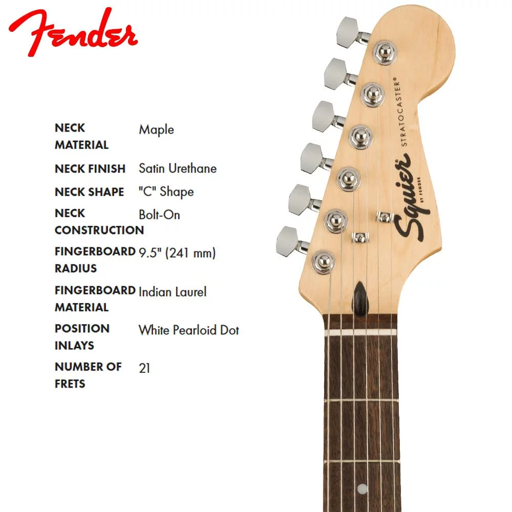 Fender Squier Bullet-SSS-AWT 0370001580 Right Handed Bullet Strat with Tremolo (Arctic White)