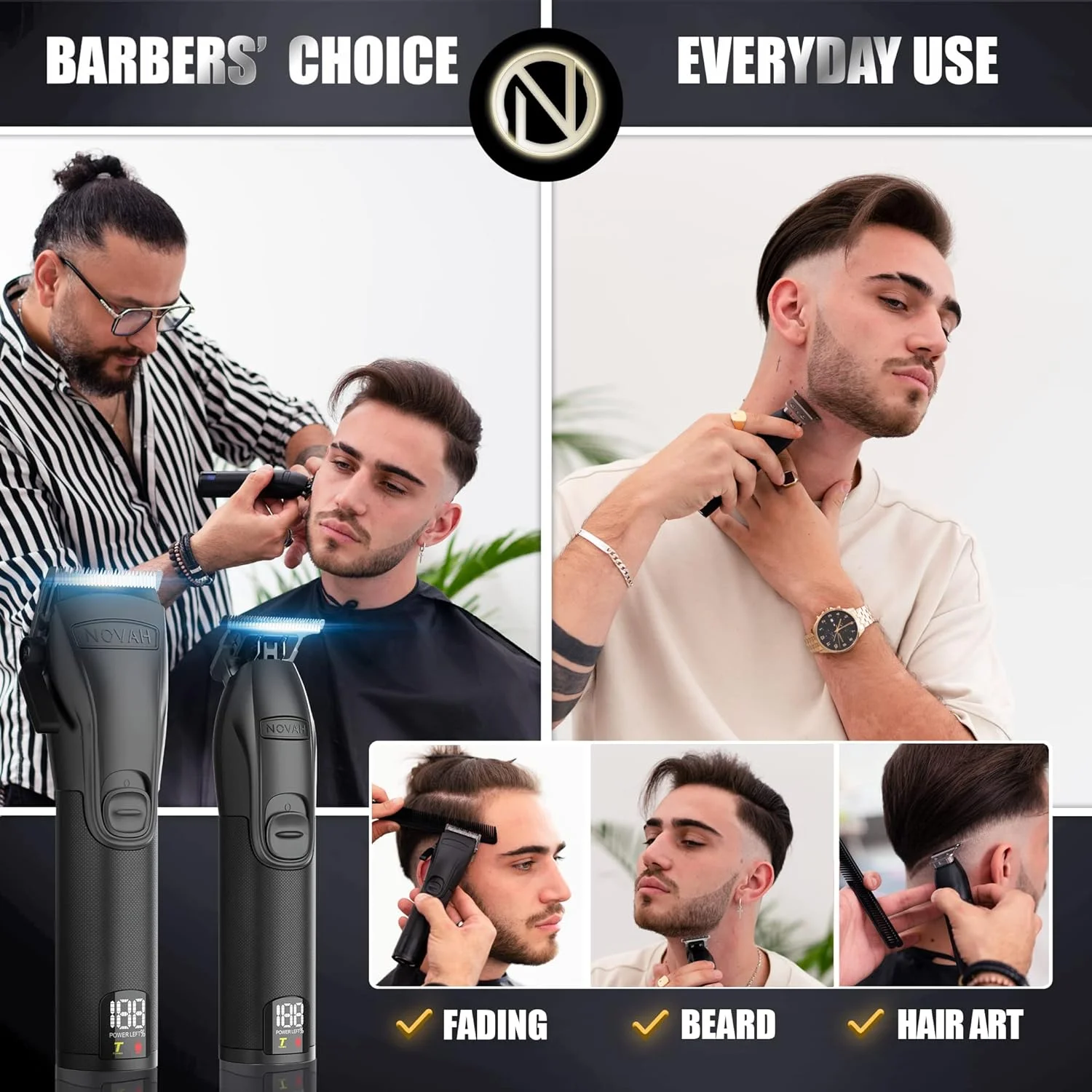 Novah® Professional Series Hair Clipper and Trimmer Set