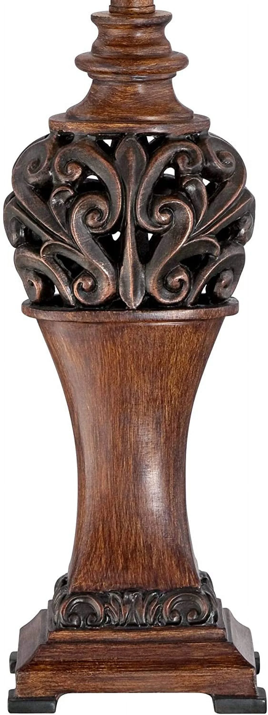 TJUNBOLIFE Exeter 30" Tall Large Traditional End Table Lamps  Brown Wood Finish Fabric Crimson Red Shade Living Room Bedroom Bedside Nightstand House Office Home Reading Kitchen Entry