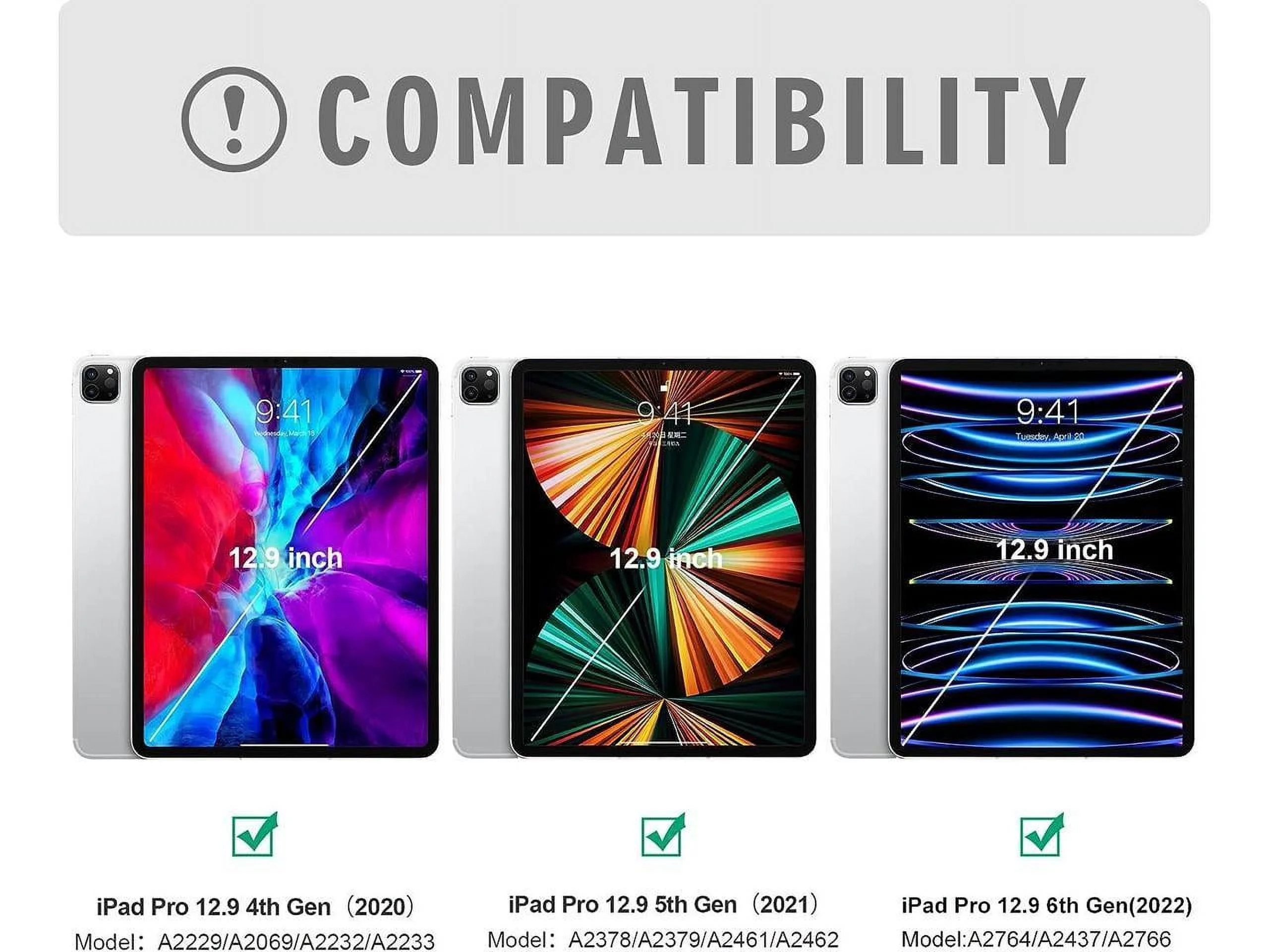 Touchpad Keyboard Case for iPad 12.9 inch 2022 2021 2020 2018 6th 5th 4th 3rd Generation Smart Stand Cover with Detachable Wireless Magnetic Keyboard, Pencil Holder