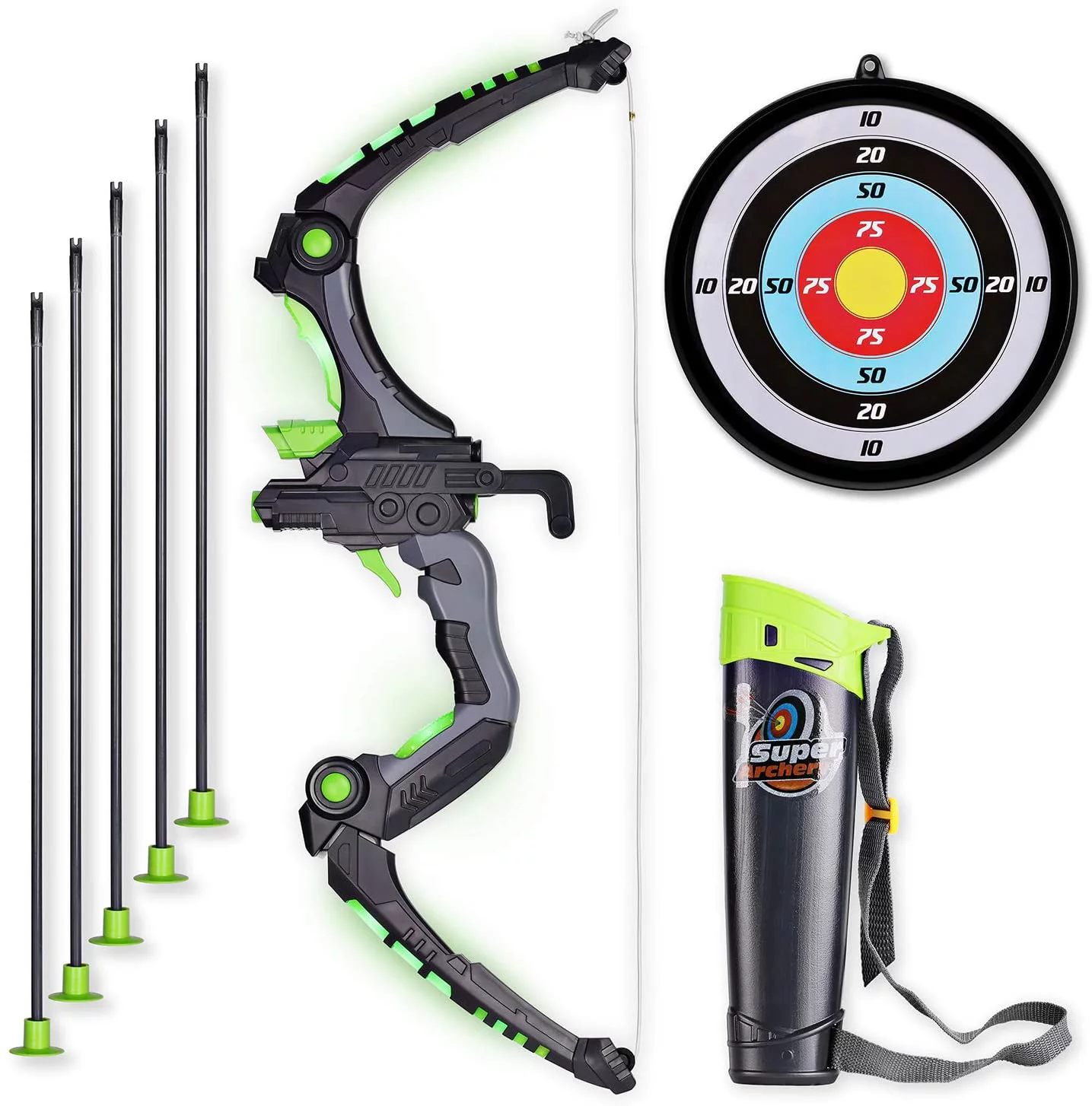 SainSmart Jr. Kids Bow and Arrows Light Up Archery Set