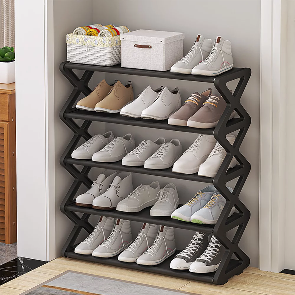 Shoe Rack,Fabric Room Office 5 Tier X Shape Steel Non-woven Steel Non-woven Fabric Adben Qahm Iuppa Buzhi Ample 5
