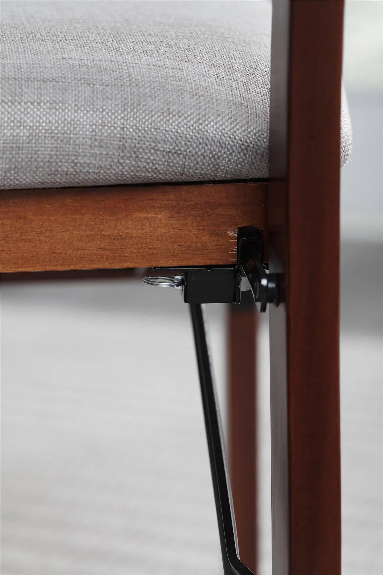 Queer Eye Oliver Mission Back Wood Folding Chair with Fabric Seat, Walnut Brown, 2-Pack