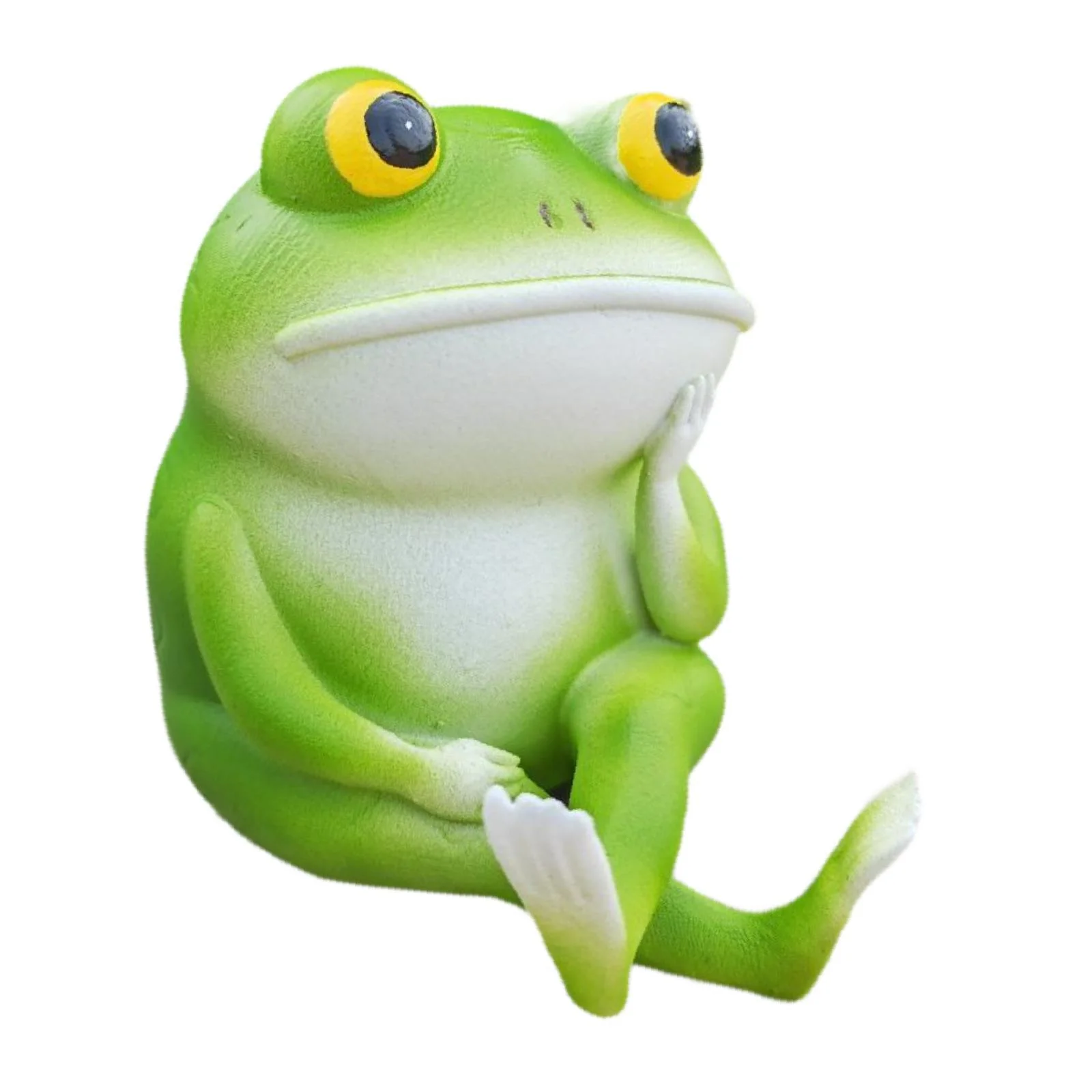 SunniMix Miniature Garden Figurine Resin Sculpture Home Fireplace Thinker Frog Statue