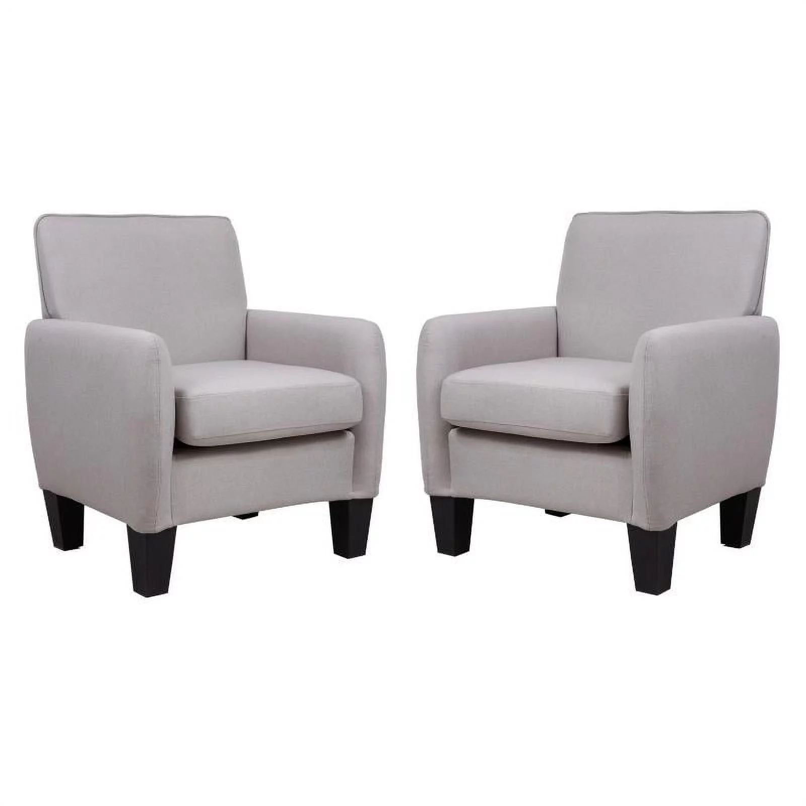 Home Square 2 Piece Linen Accent Arm Chair Set in Beige