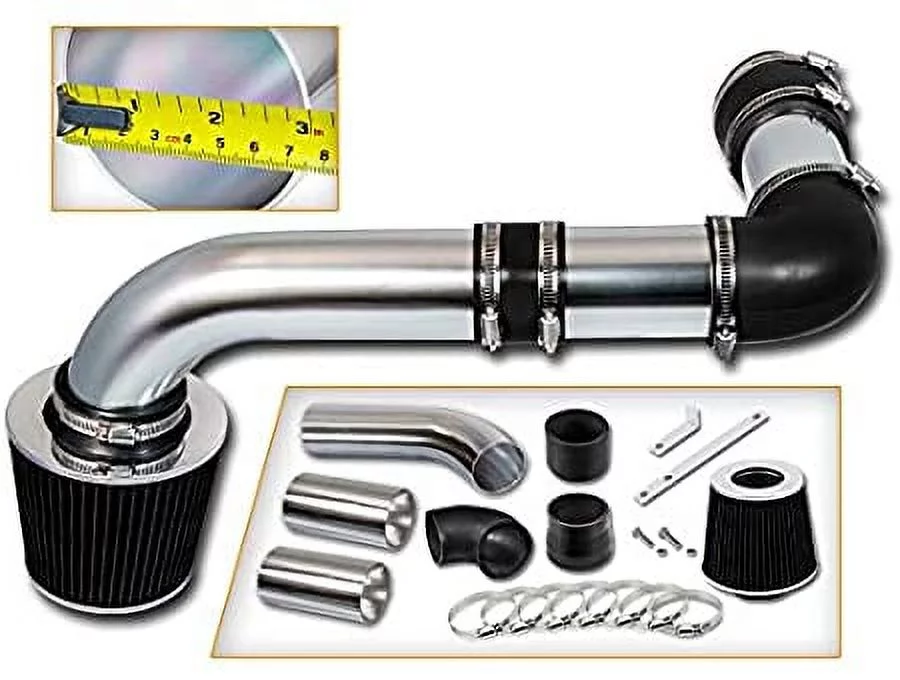Rtunes Racing Cold Air Intake Kit + Filter Combo BLACK Compatible For 90-92 Pontiac Firebird 5.0L & 5.7L