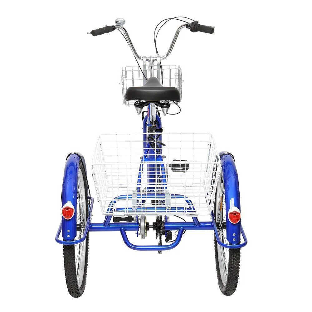 Adult Tricycles 7 Speed, 3 Wheel Bikes Adult Trikes 24 In Three-Wheeled Bicycles