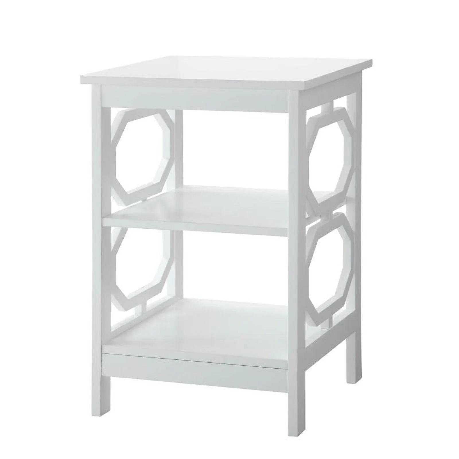 Pemberly Row Square End Table in White Wood Finish