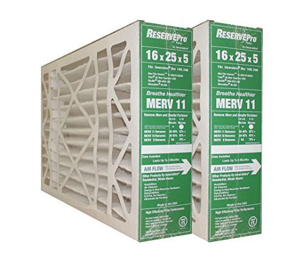 GeneralAire # 4541 MERV 11 for # GF 4511 ReservePro 16x25x5 furnace filter, Actual Size:15 5/8