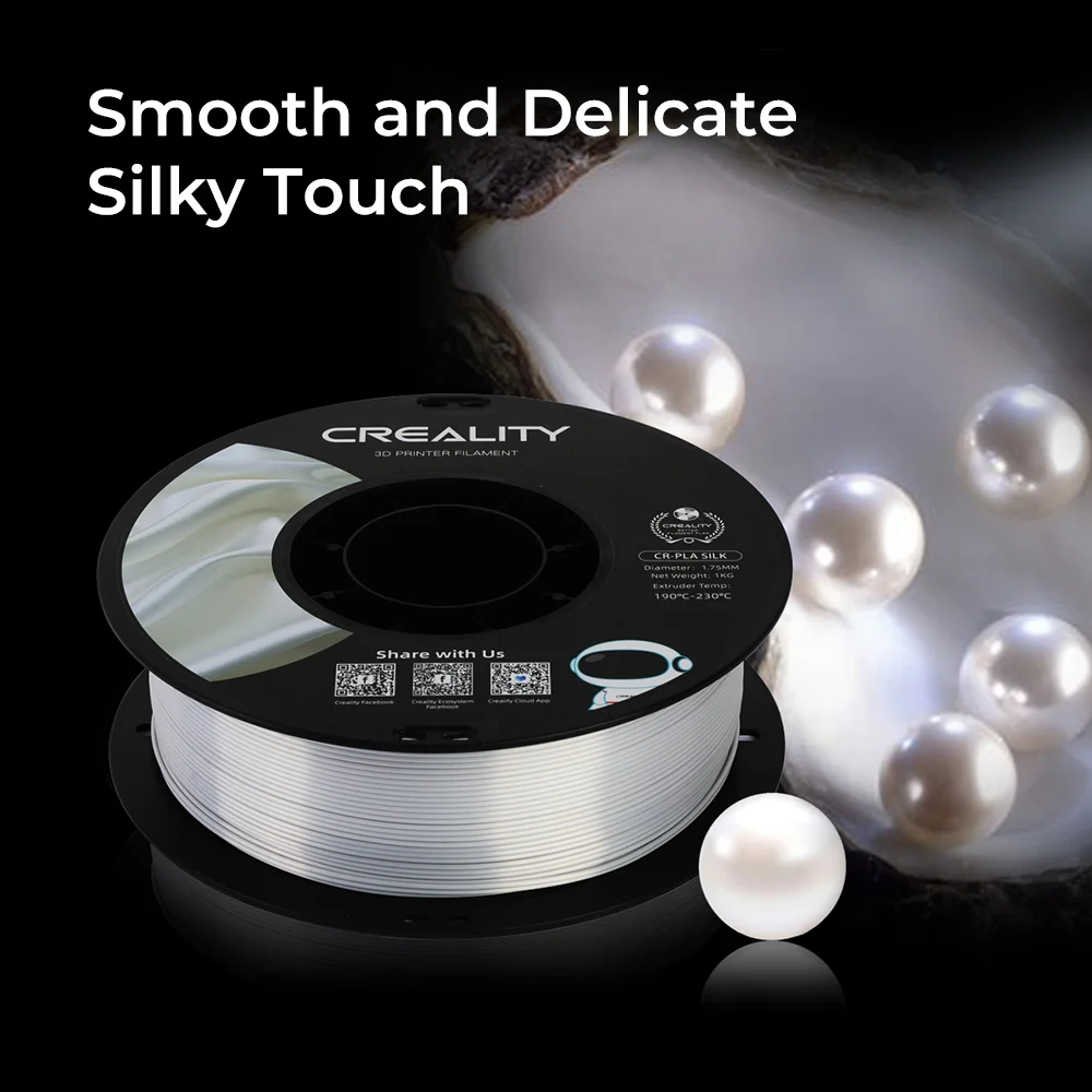 Creality Official 3D Printer Filament 5 Packs 1.75mm Silk PLA Filament Pro, Smooth and High Gloss Silk PLA Dimensional Accuracy ±0.03mm for All FDM Printers