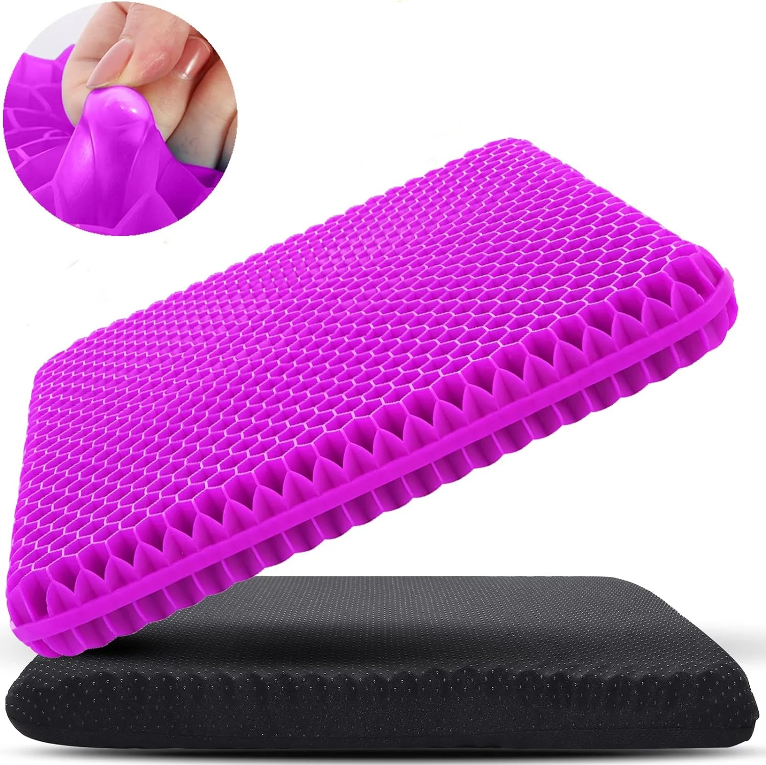 IRmm Gel Seat Cushion for Long Sitting (Super Large & Thick), Soft & Breathable, Gel Chair Cushion for Wheelchair, for Hip Pain, Gel Seat Cushion for Office Chair (1 Cushion+1 Cover)