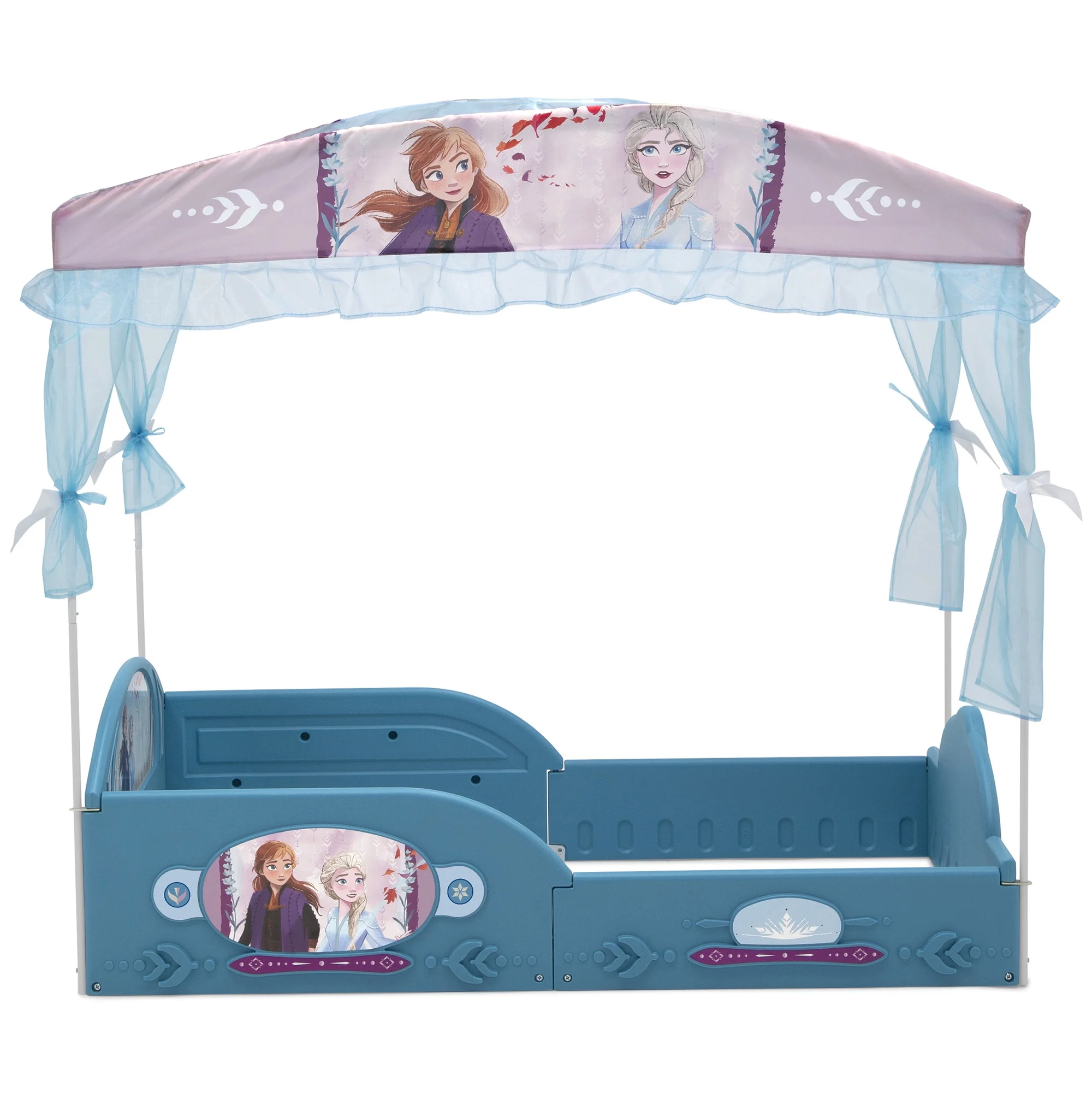 Disney Frozen II Plastic Sleep and Play Toddler Bed with Canopy by Delta Children