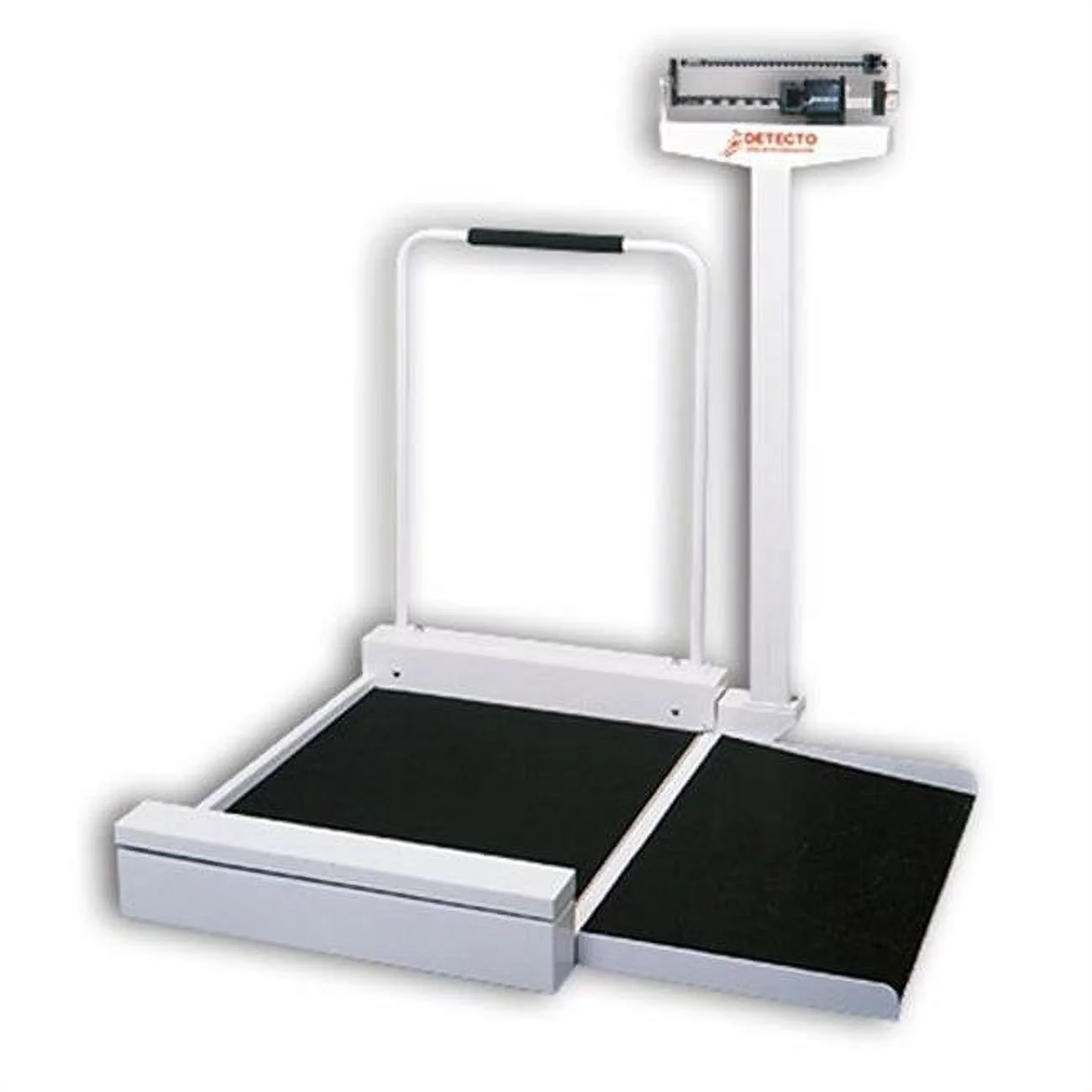 Cardinal Scale-Detecto  Platform Wheelchair Scale Mechanical 400 Lb X 4 Oz - White with black mat - 30in. x 26in. platform size