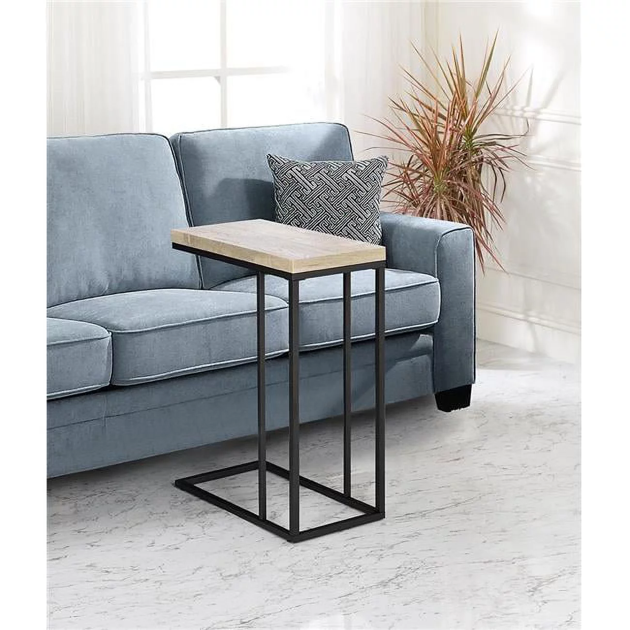 10 x 18 x 25 in. Amelia Chair Side End Table, Taupe & Black
