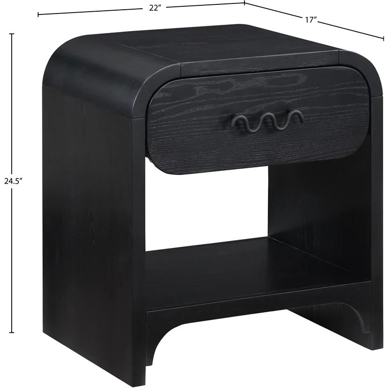 Meridian Furniture Hayes Black Night Stand / Side Table