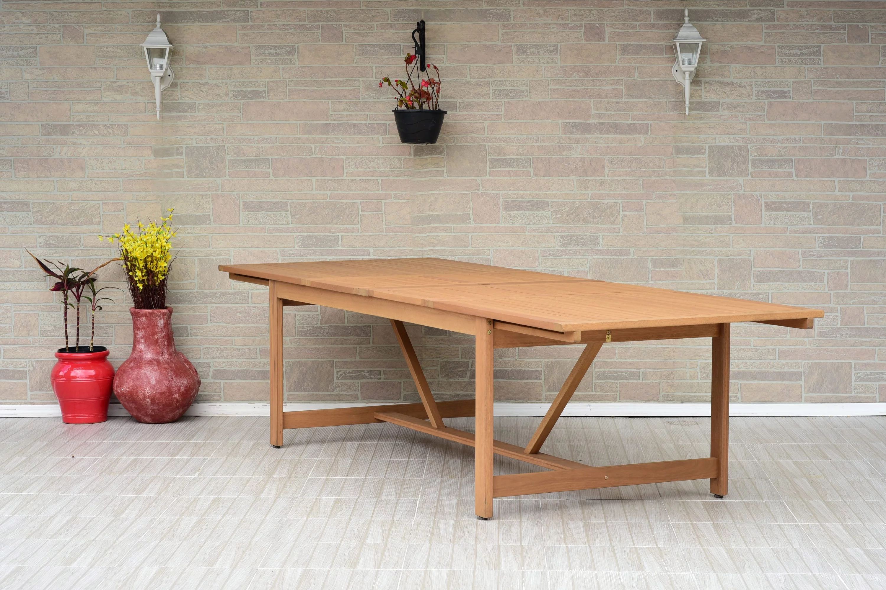 Amazonia Giru Teak Finish 9 Pieces Extendable Patio Dining Set