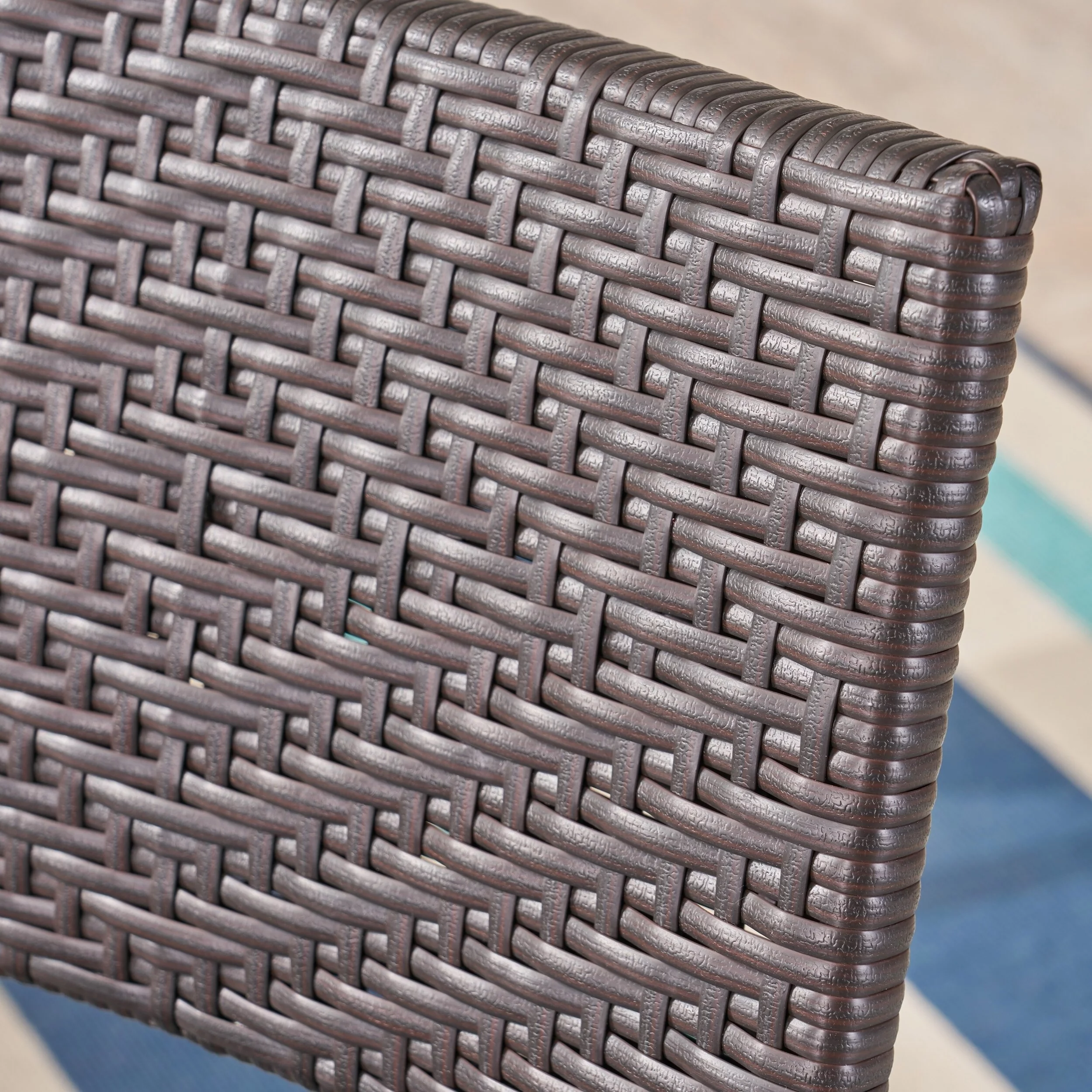 GDF Studio Agostini Outdoor Wicker Folding Dining Chairs, Set of 2, Multibrown