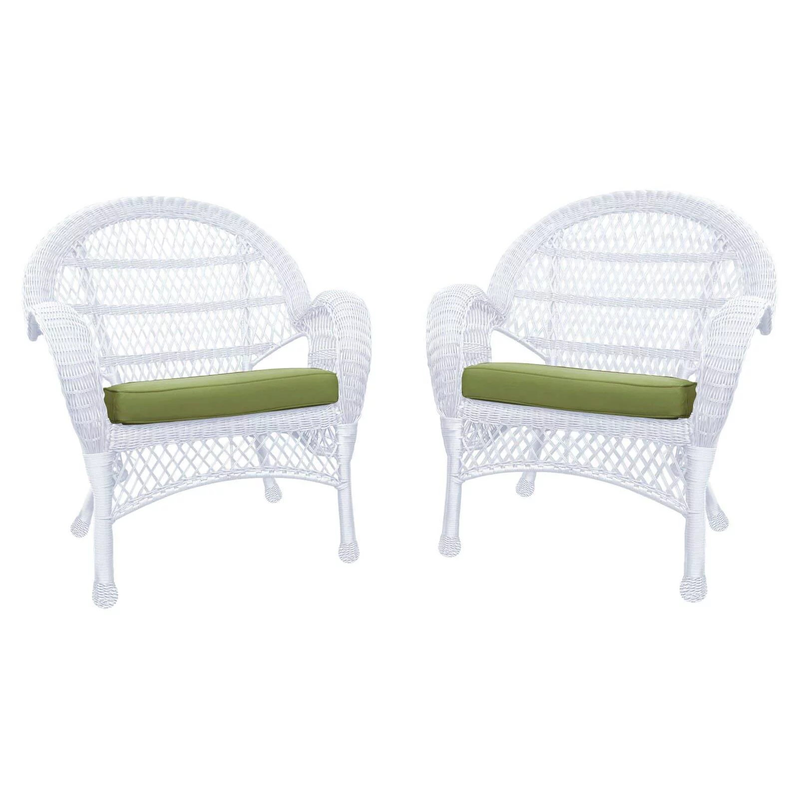 Jeco Wicker Chair in Espresso with Red Cushion (Set of 4)