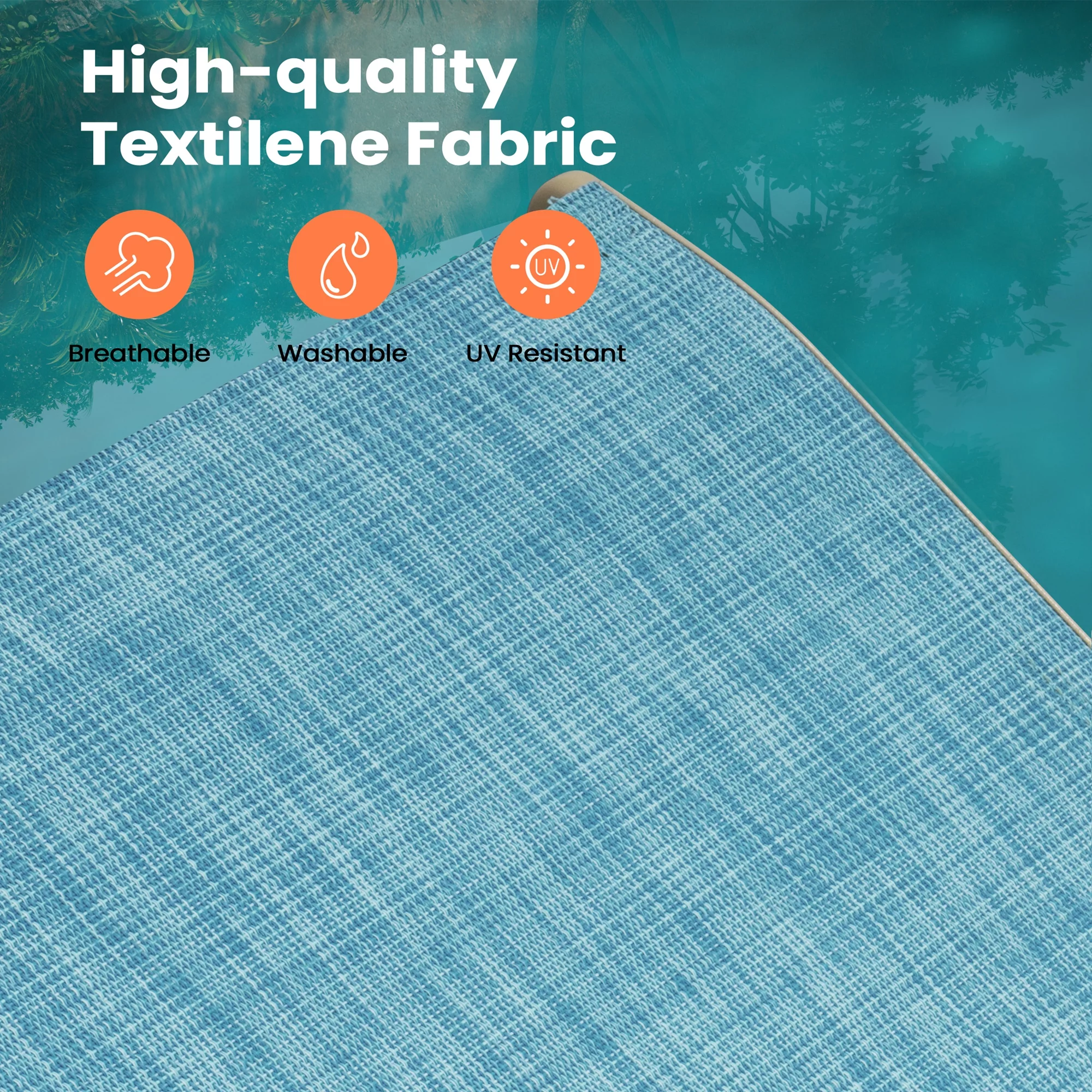 Pellebant Set of 2 Outdoor Chaise Lounge Chairs Aluminum Patio Folding Recliners ,Blue