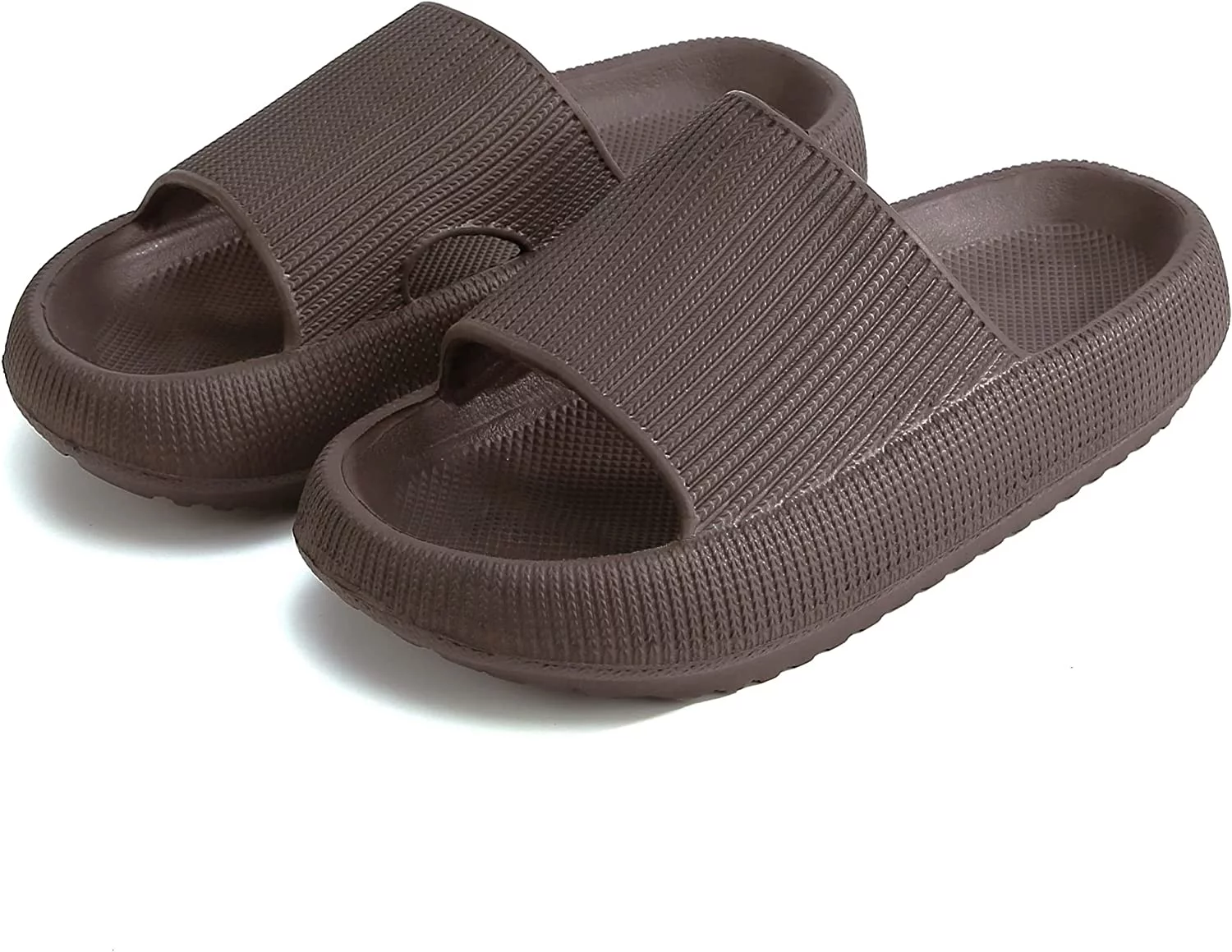 Cloud Slippers for Women and Men, Massage Shower Bathroom Non-Slip Quick Drying Open Toe Super Soft Comfy Thick Sole Home House Cloud Cushion Slide Sandals for Indoor & Outdoor Platform Shoes