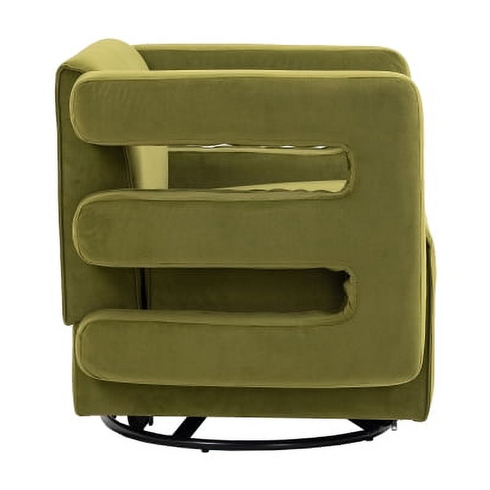 DremFaryoyo House hold  Degree Swivel Upholstered Tufted Living Room Chair Textured velvet Fabric Accent Chair with Metal Stand