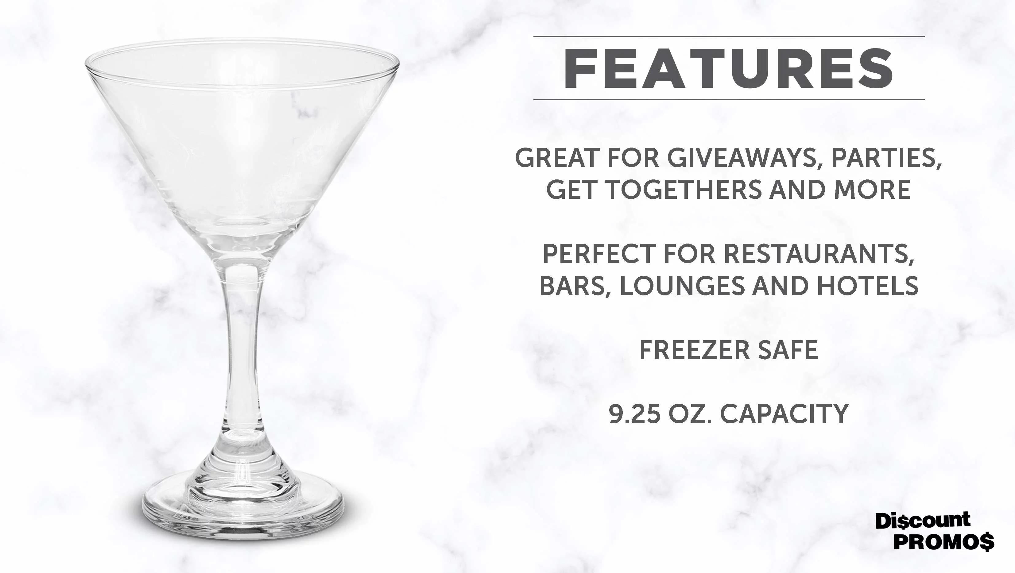 Classic Martini Glasses 9.25 oz. Set of 10, Bulk Pack - Great for Cocktails, Wedding Favors, Party Favors, Events - Clear