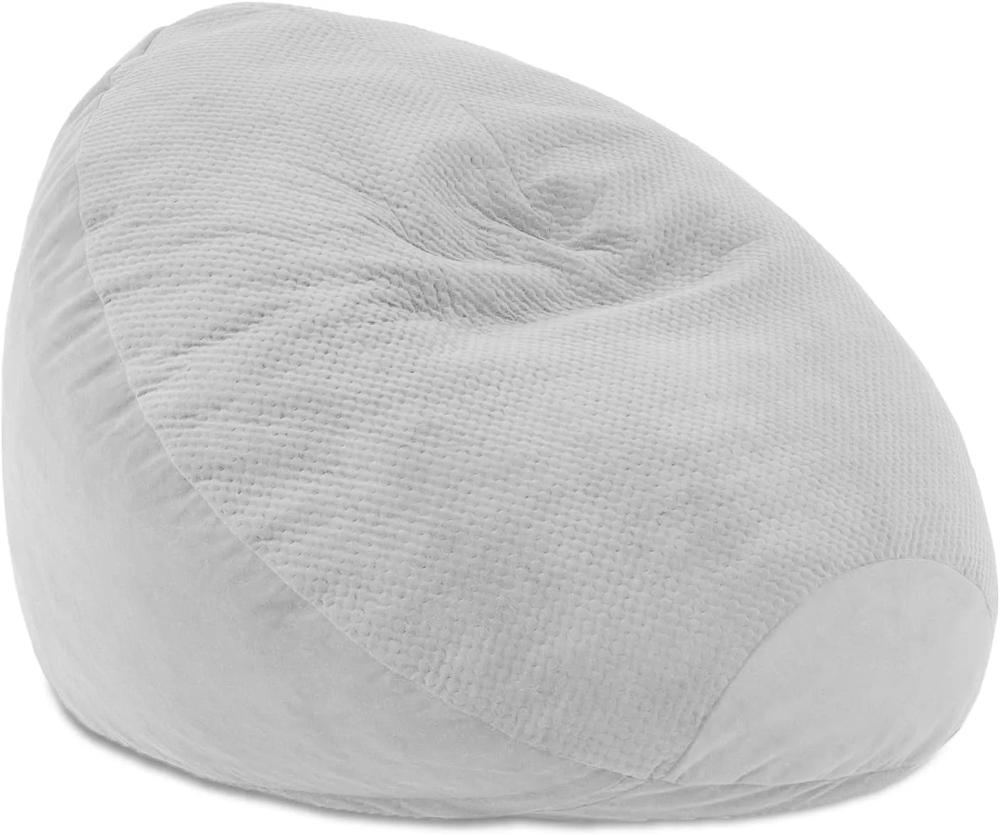 Koku - Designer Oval Two-Tone Bean Bag Chair - Quilted Microvelvet, Grey