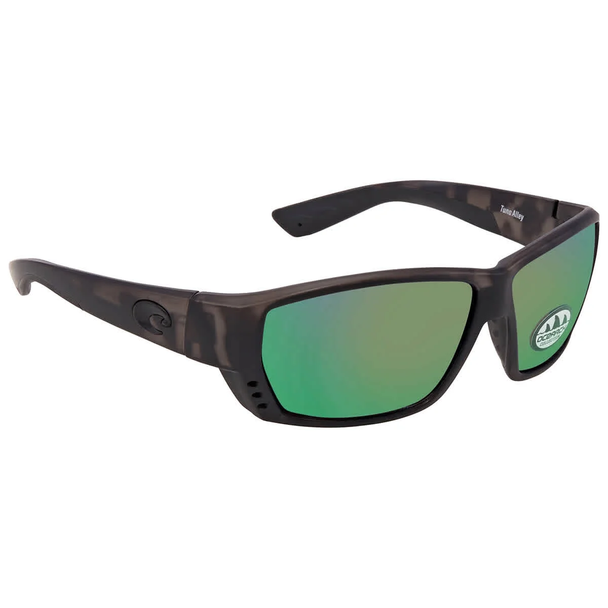 Costa Del Mar Ocearch Tuna Alley Polarized Green Mirror Glass Rectangular Sunglasses TA 140OC OGMGLP