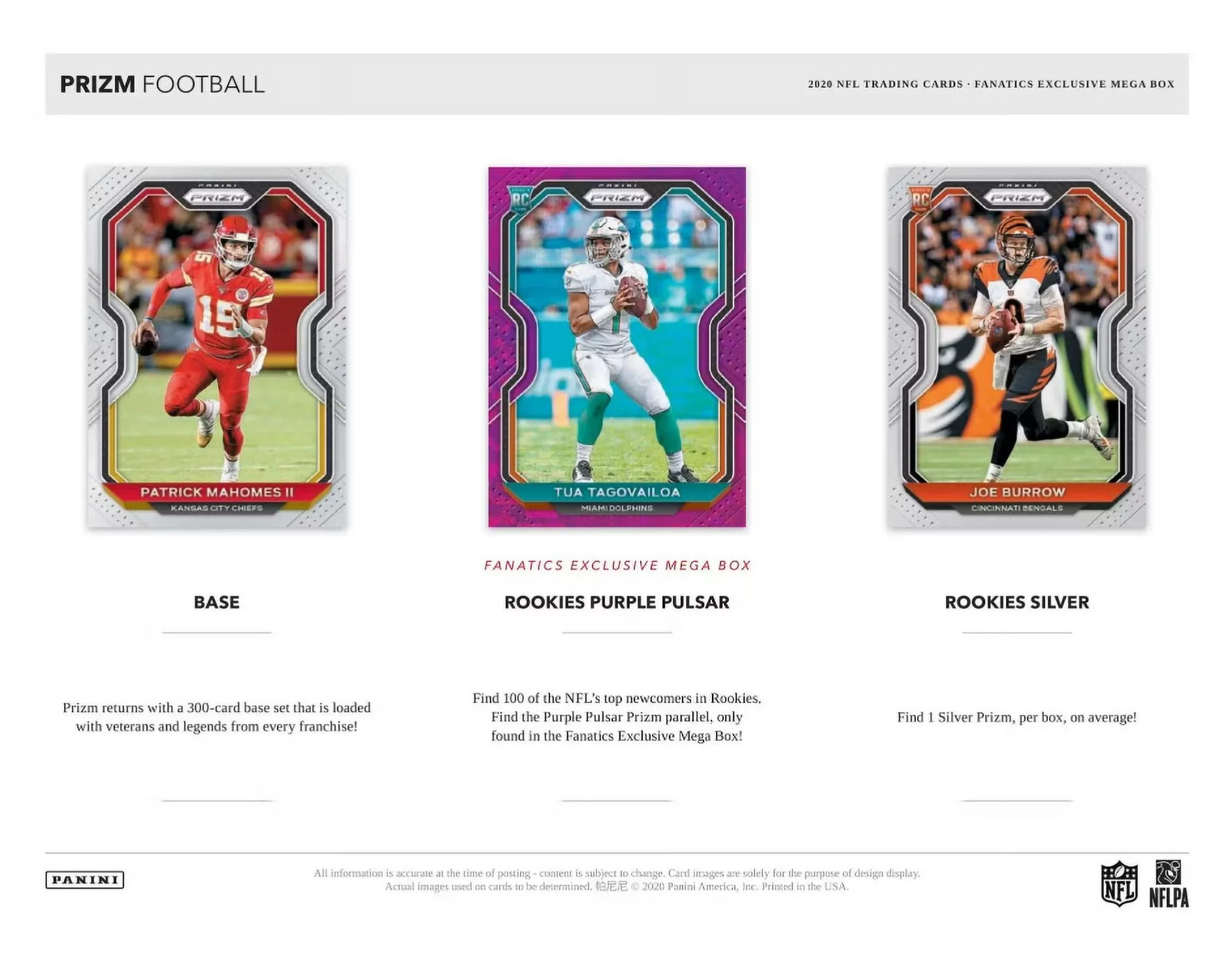 2020 Panini Prizm Football Fanatics Mega Box (Purple Pulsar)
