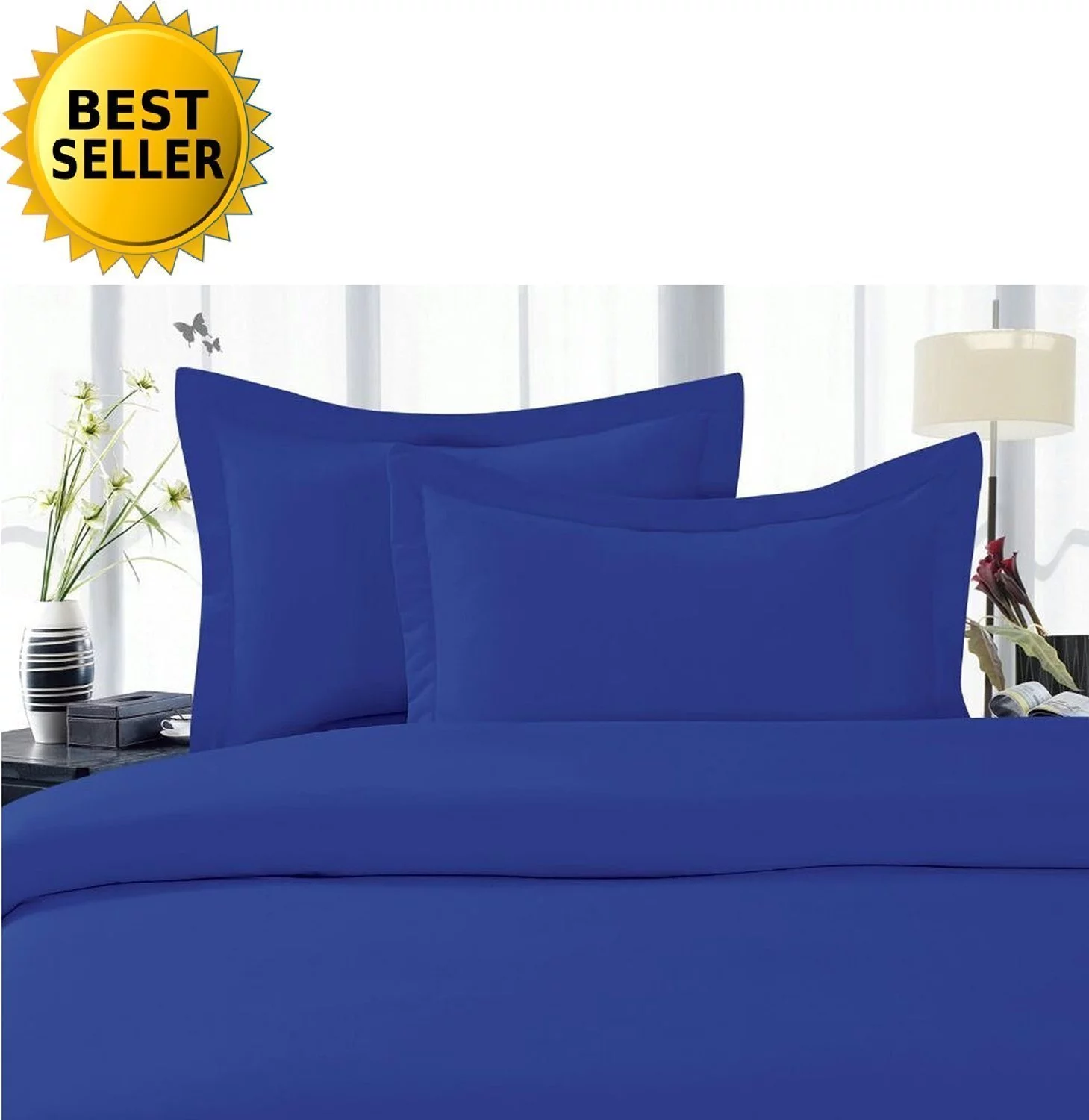Elegant Comfort ® 1500 Series Super Soft Wrinkle Free 4 pc Sheet Set, Deep Pocket , Califrnia King, Royal Blue