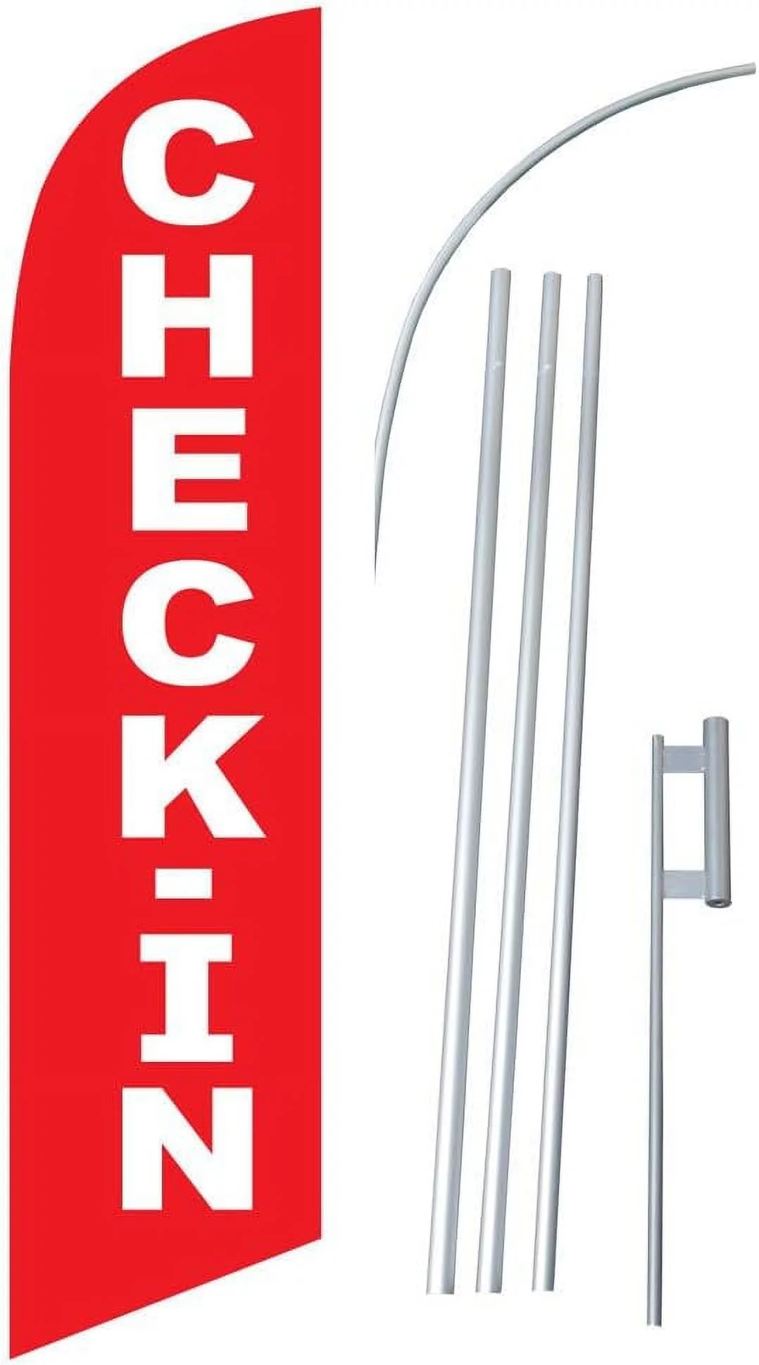 12-Foot SUPER Swooper Feather Flag With Heavy-Duty 15-Foot Pole And Ground Spike