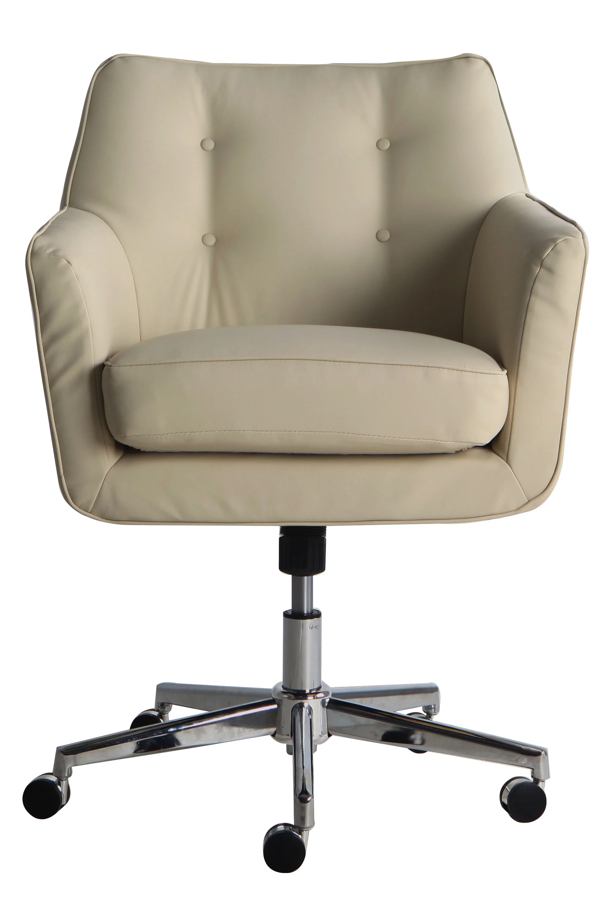 Serta Style Ashland Home Office Chair, Cream Bonded Leather