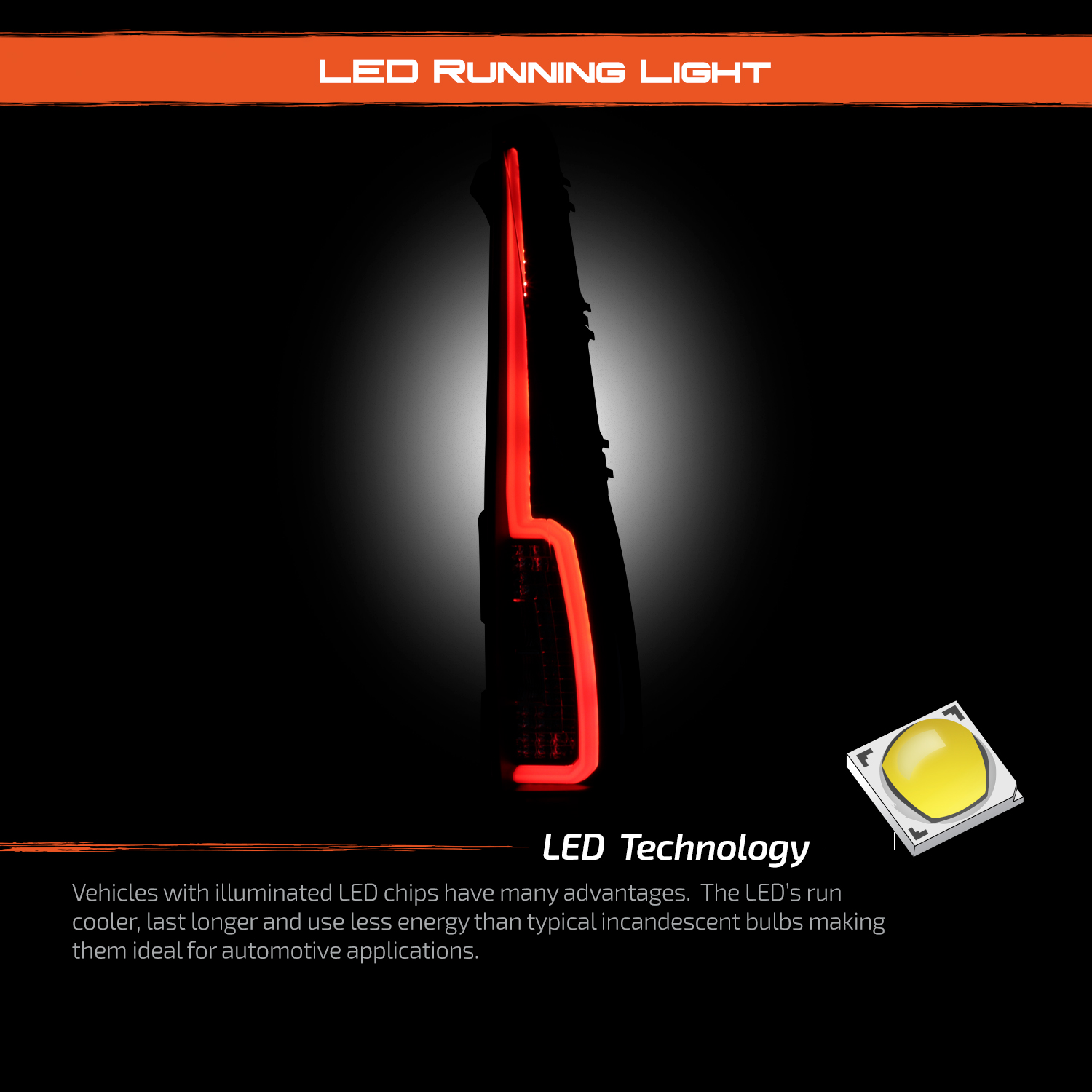 AKKON - Fits 2007-2014 Chevy Suburban Tahoe GMC Yukon XL 1500 2500 (Cadillac Escalade Style) LED Black Tail Lights Pair