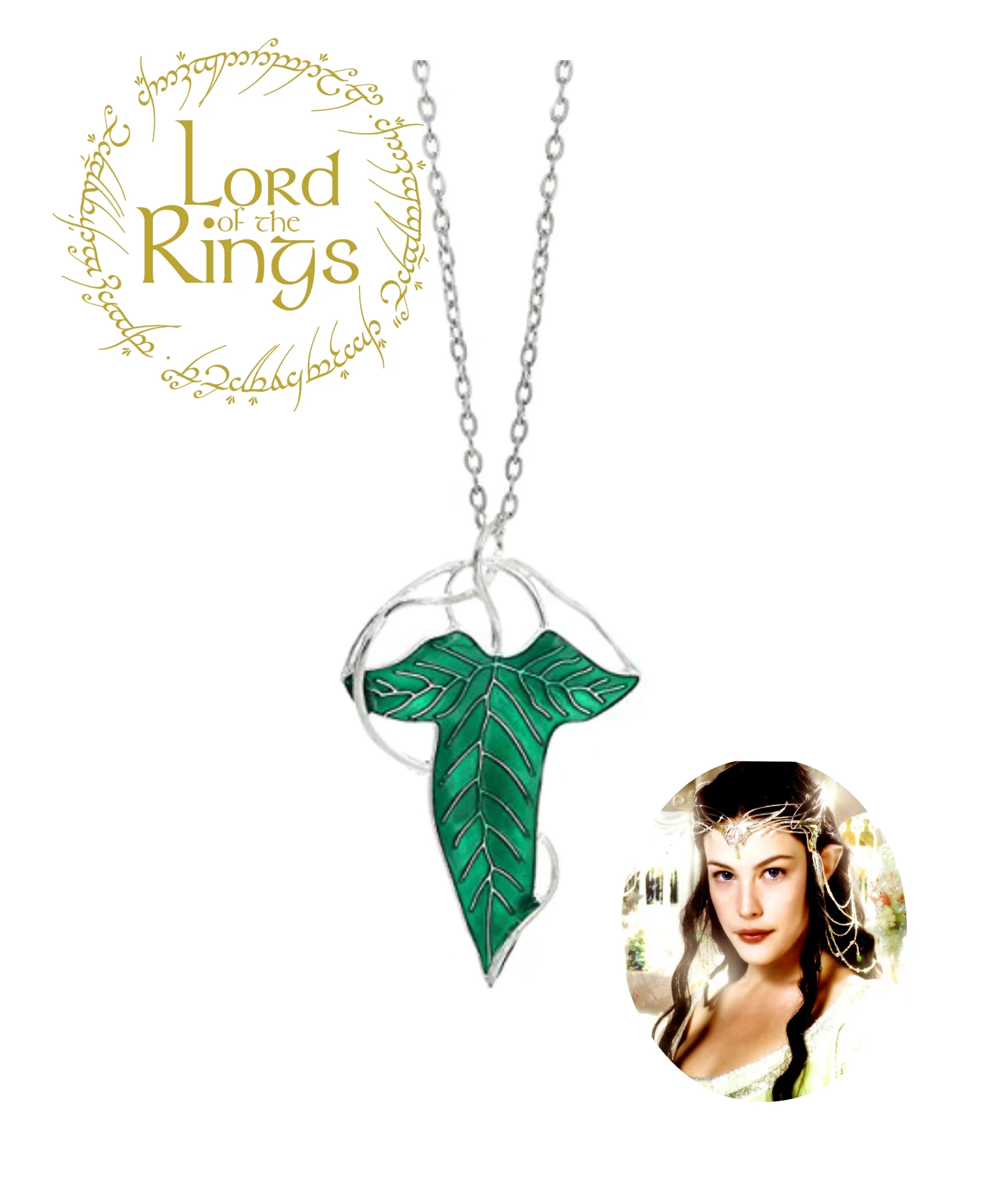 Lord of the Rings Necklace Pendant - Elven Leaf - Movies Fantasy Cosplay Jewelry by Superheroes