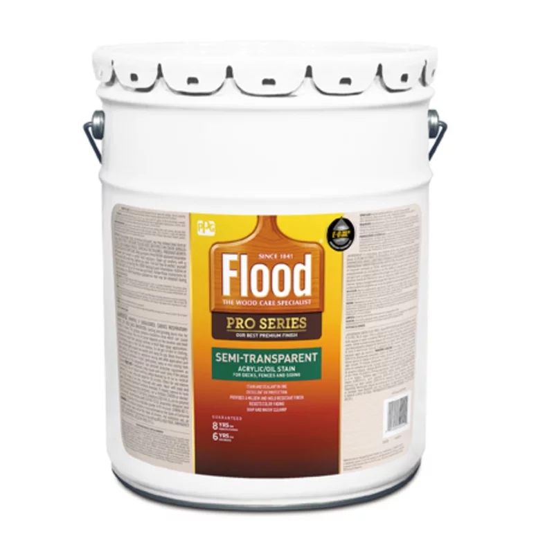 5 gal Flood FLD812 Neutral Base Pro Series Semi-Transparent Acrylic/Oil Stain