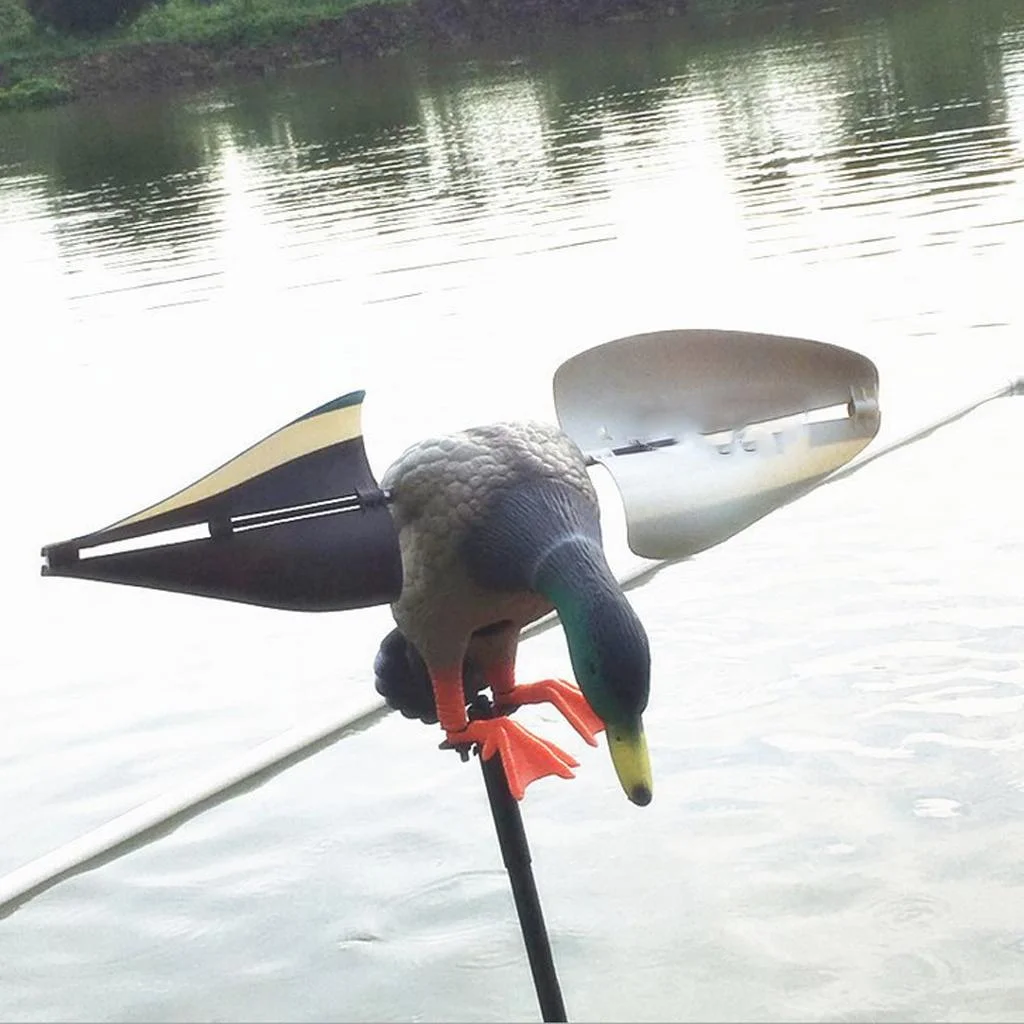 Motion Duck Decoy with Mallard Drake Lure with Support Pole